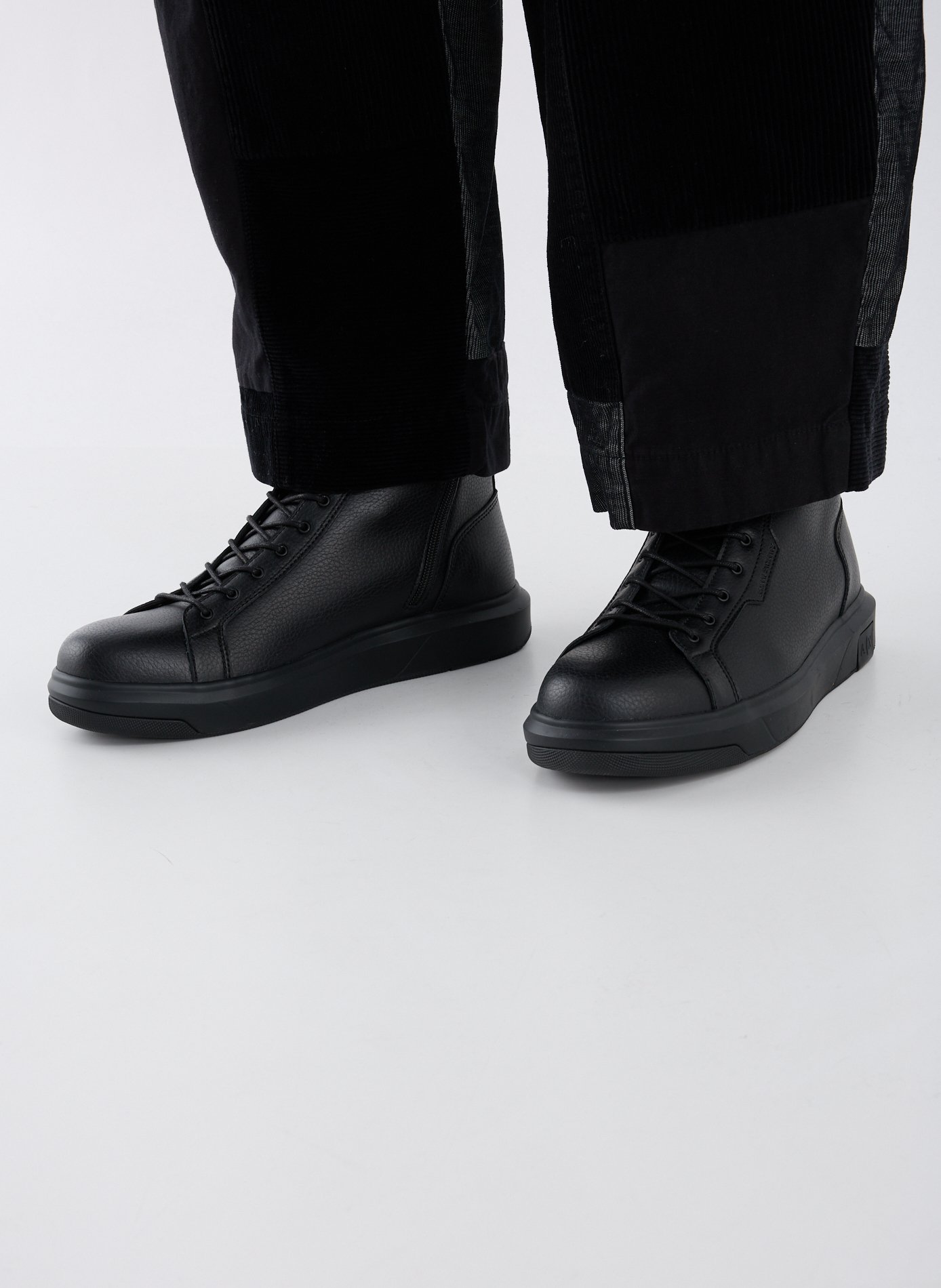 Lace-up leather boots ARMANI EXCHANGE Black