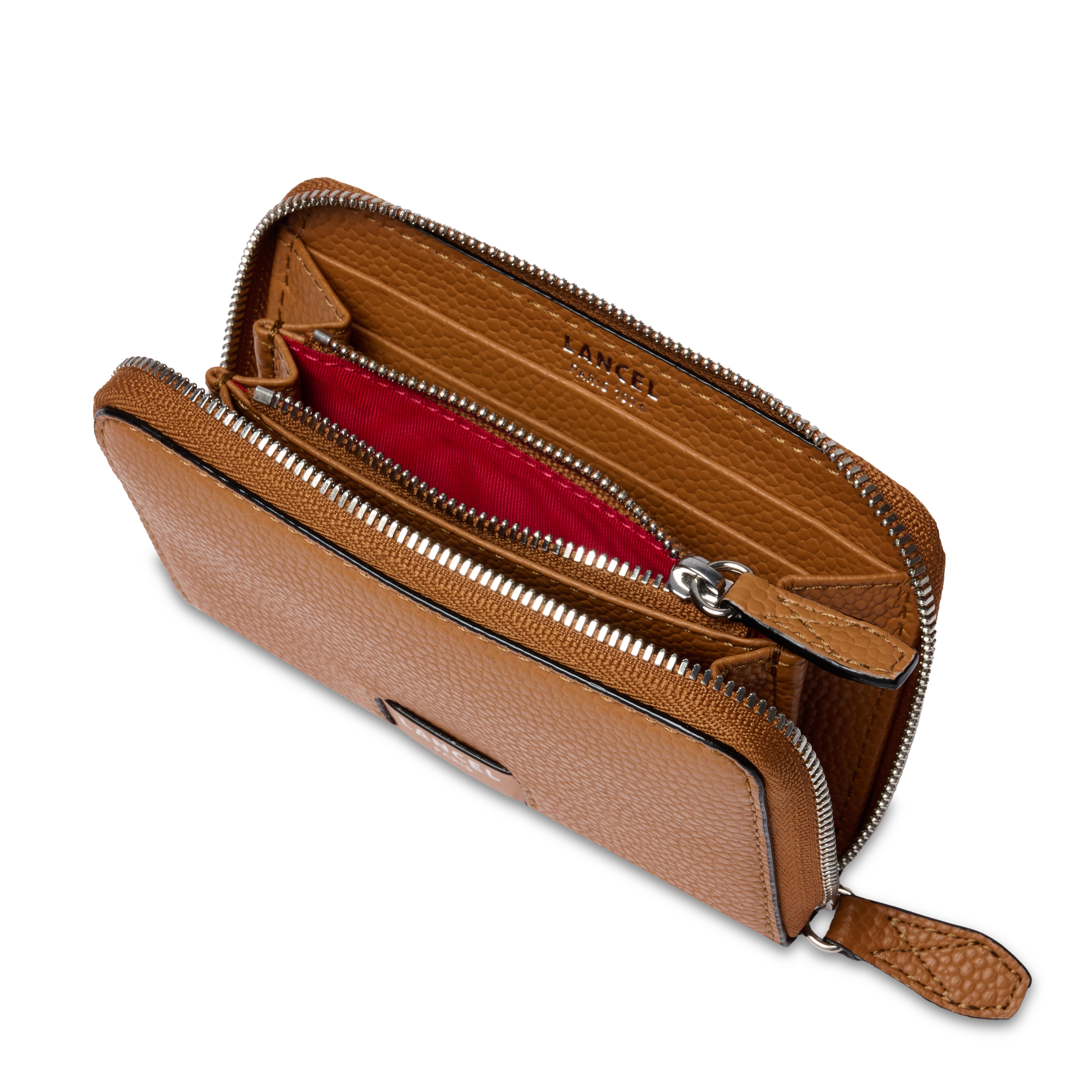 Portefeuille zippé ninon de lancel en cuir LANCEL Marron