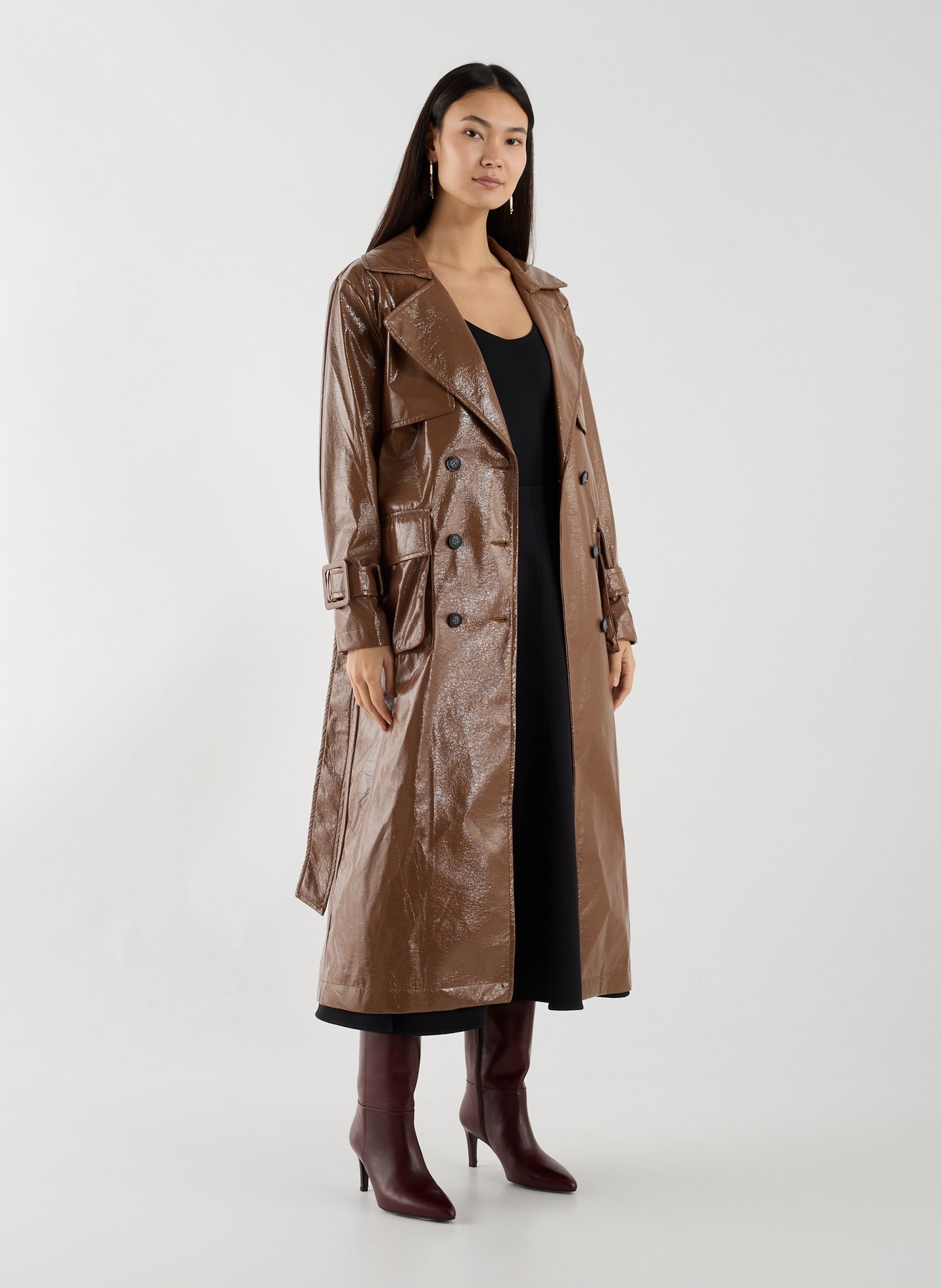 SAISON 1865 Trench long en vinyle Beige