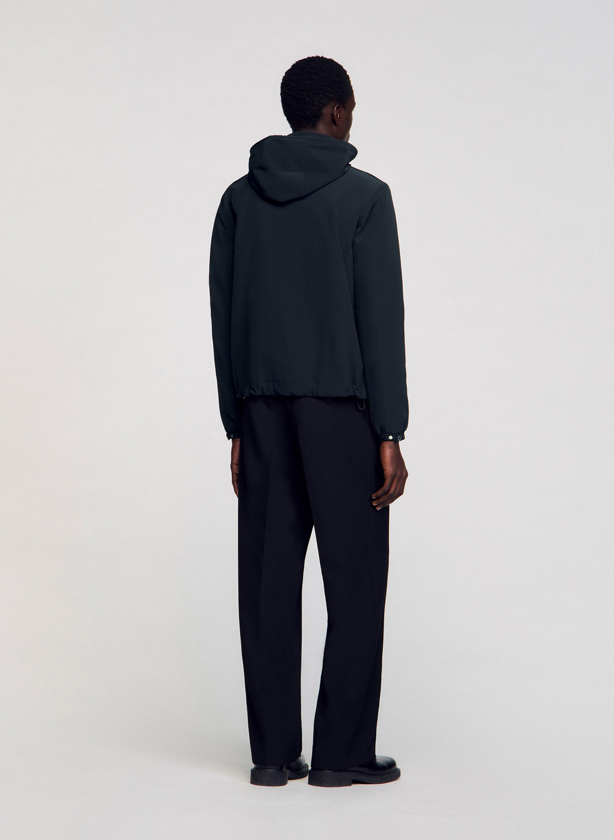 Blouson zippé à capuche SANDRO Bleu