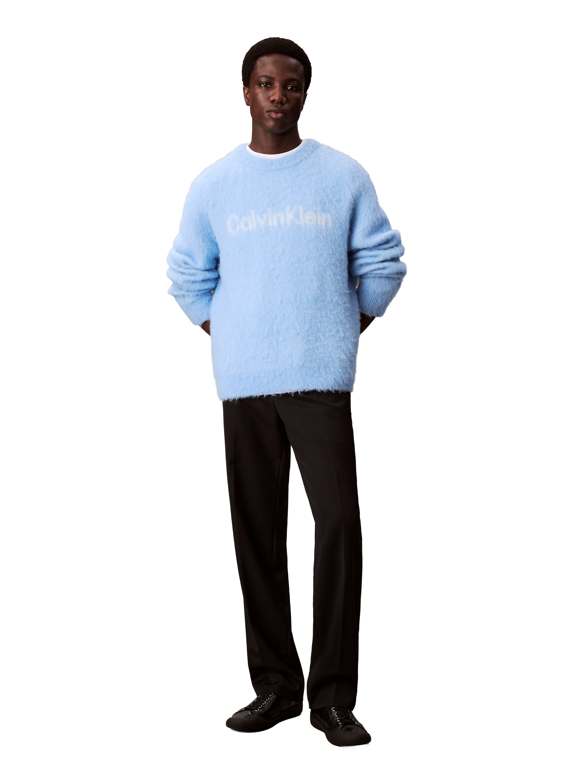 Wool-blend logo jumper CALVIN KLEIN Blue