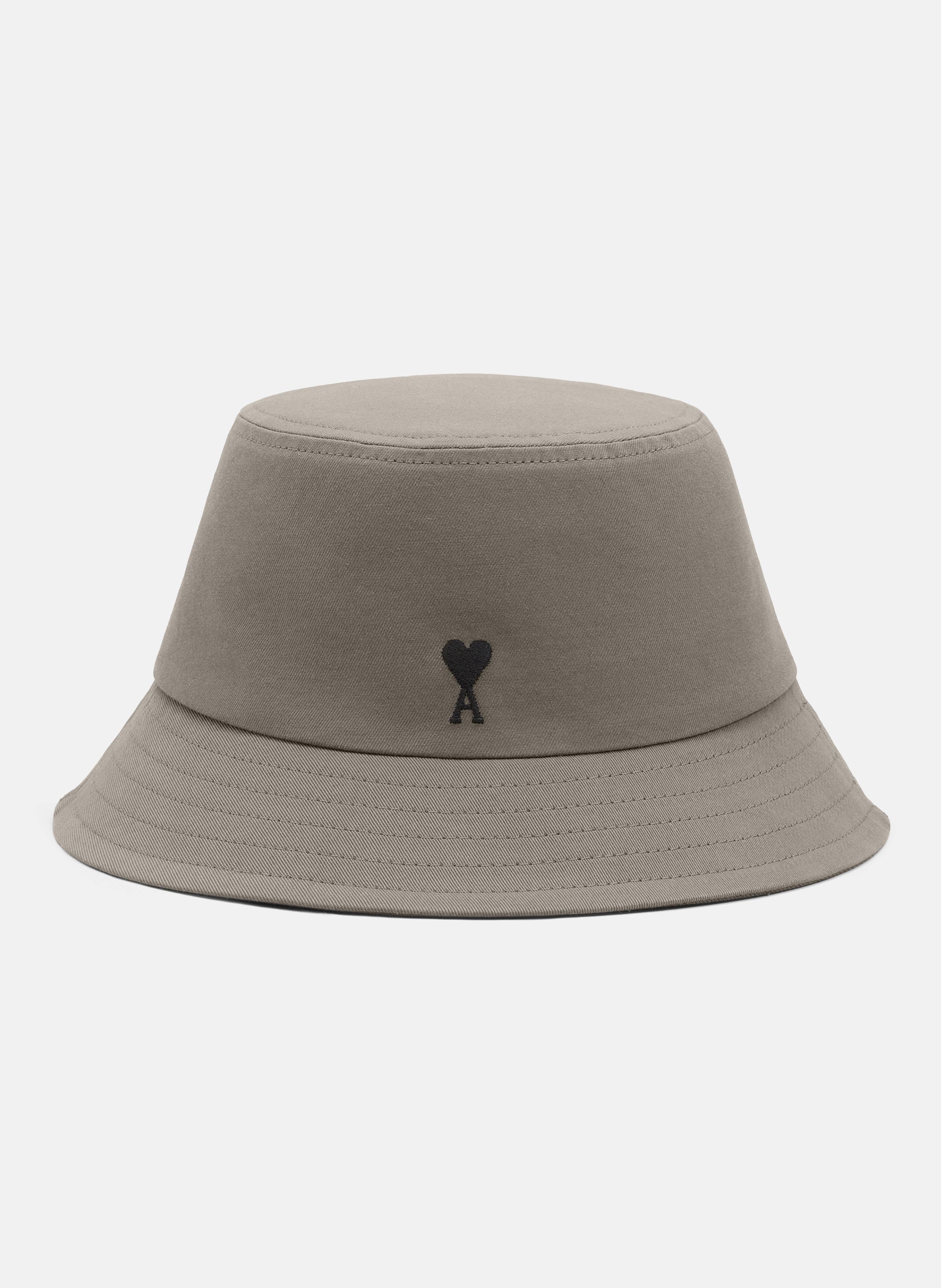 Bob ami de coeur noir unisexe en coton AMI PARIS Gris