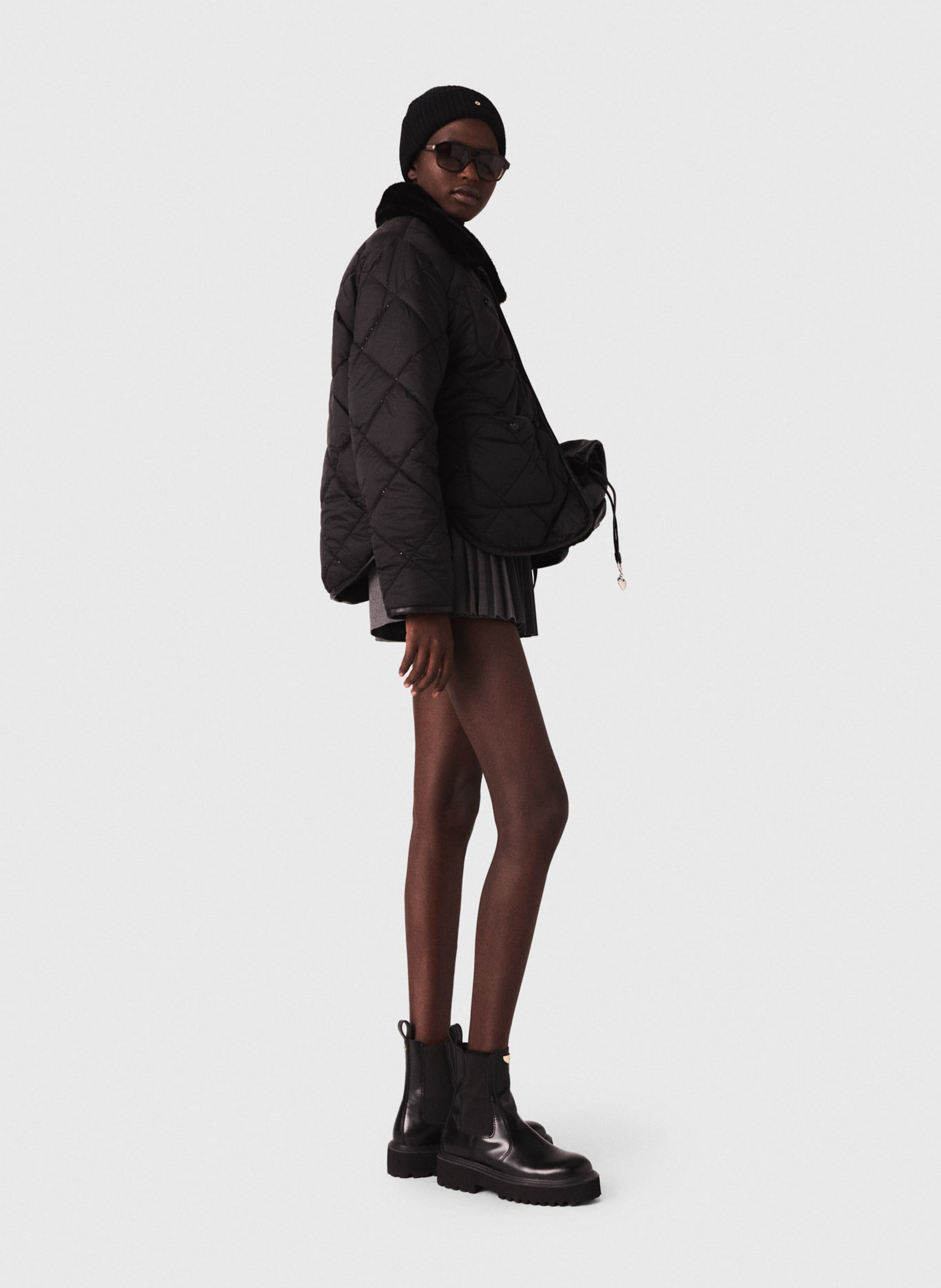 Manteau court réversible MAJE Noir