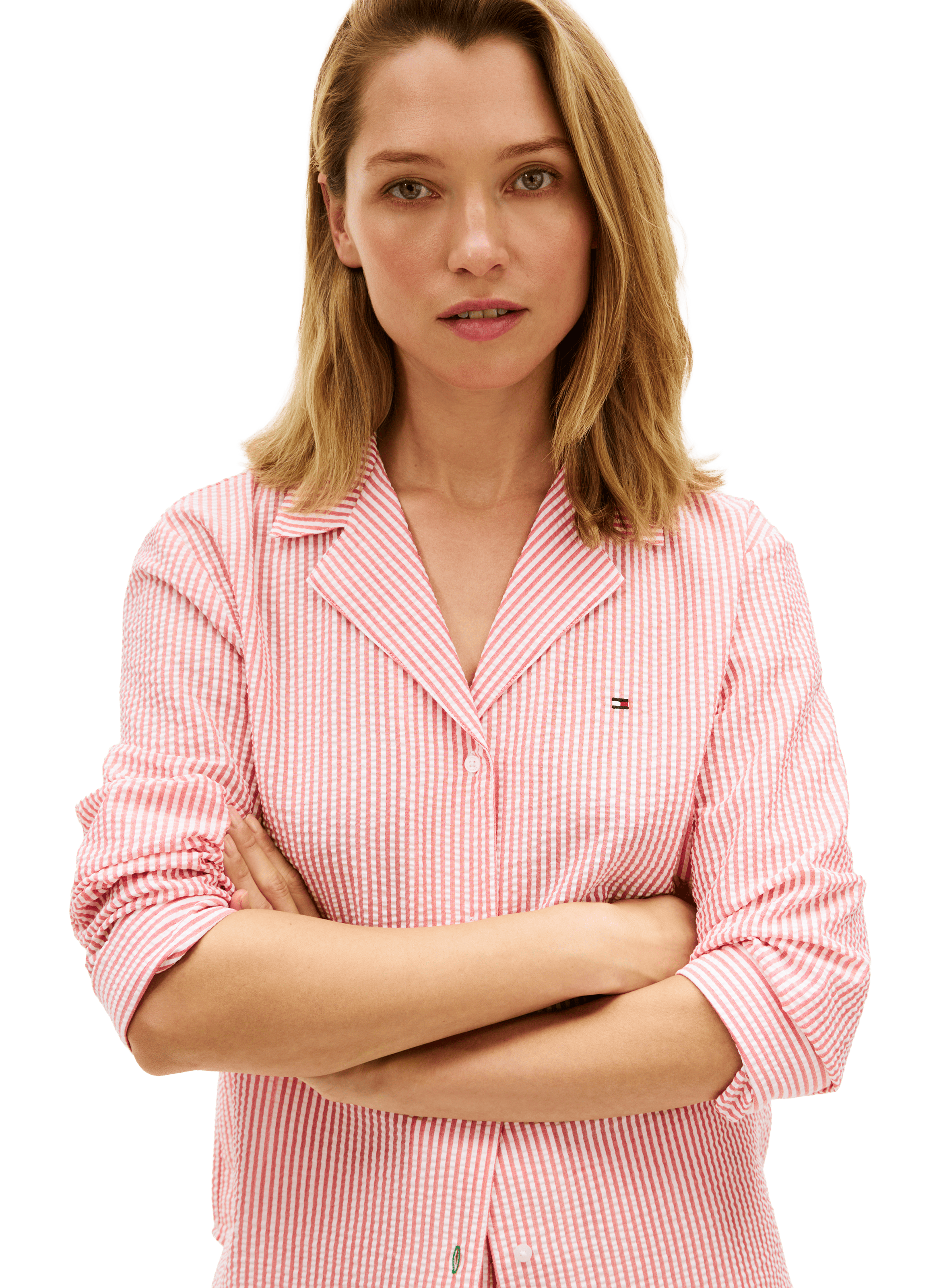 Striped pajama shirt TOMMY HILFIGER Orange