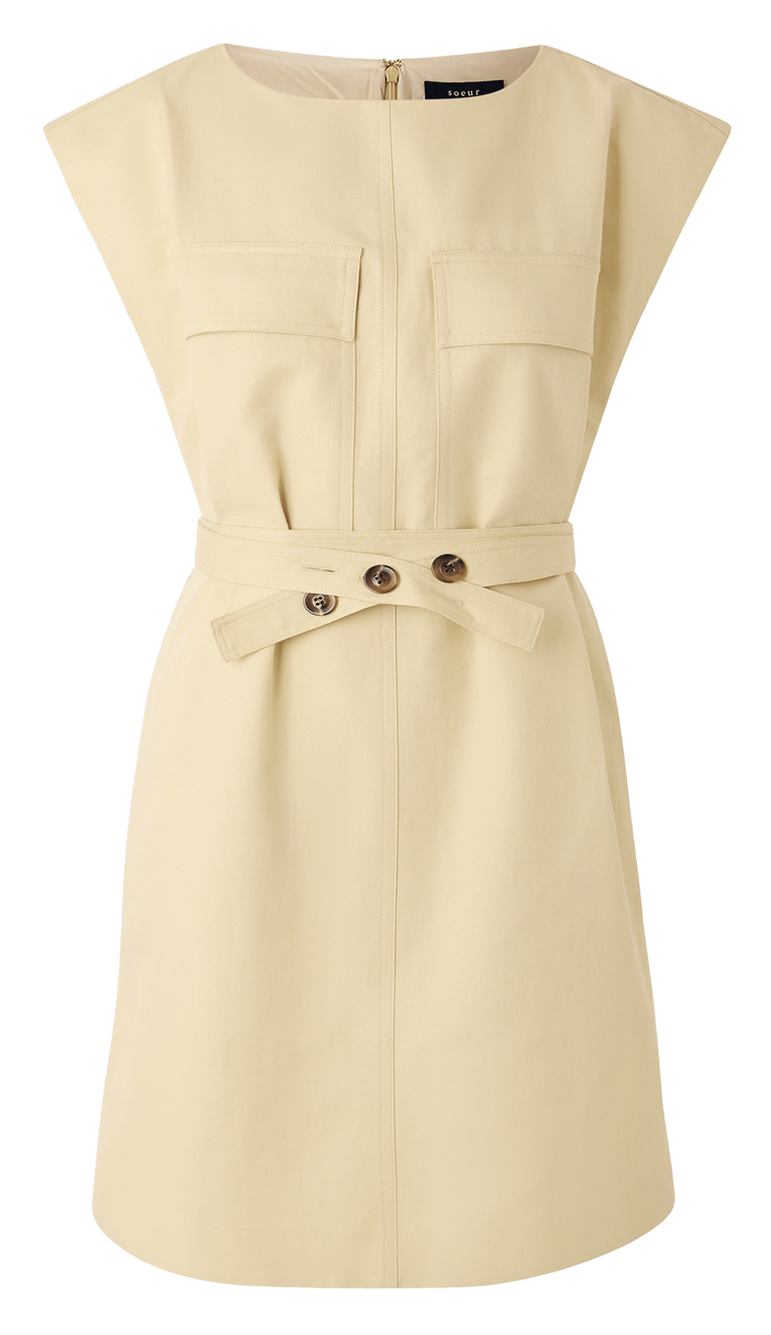 Robe courte col rond en coton bio Imane SOEUR Beige