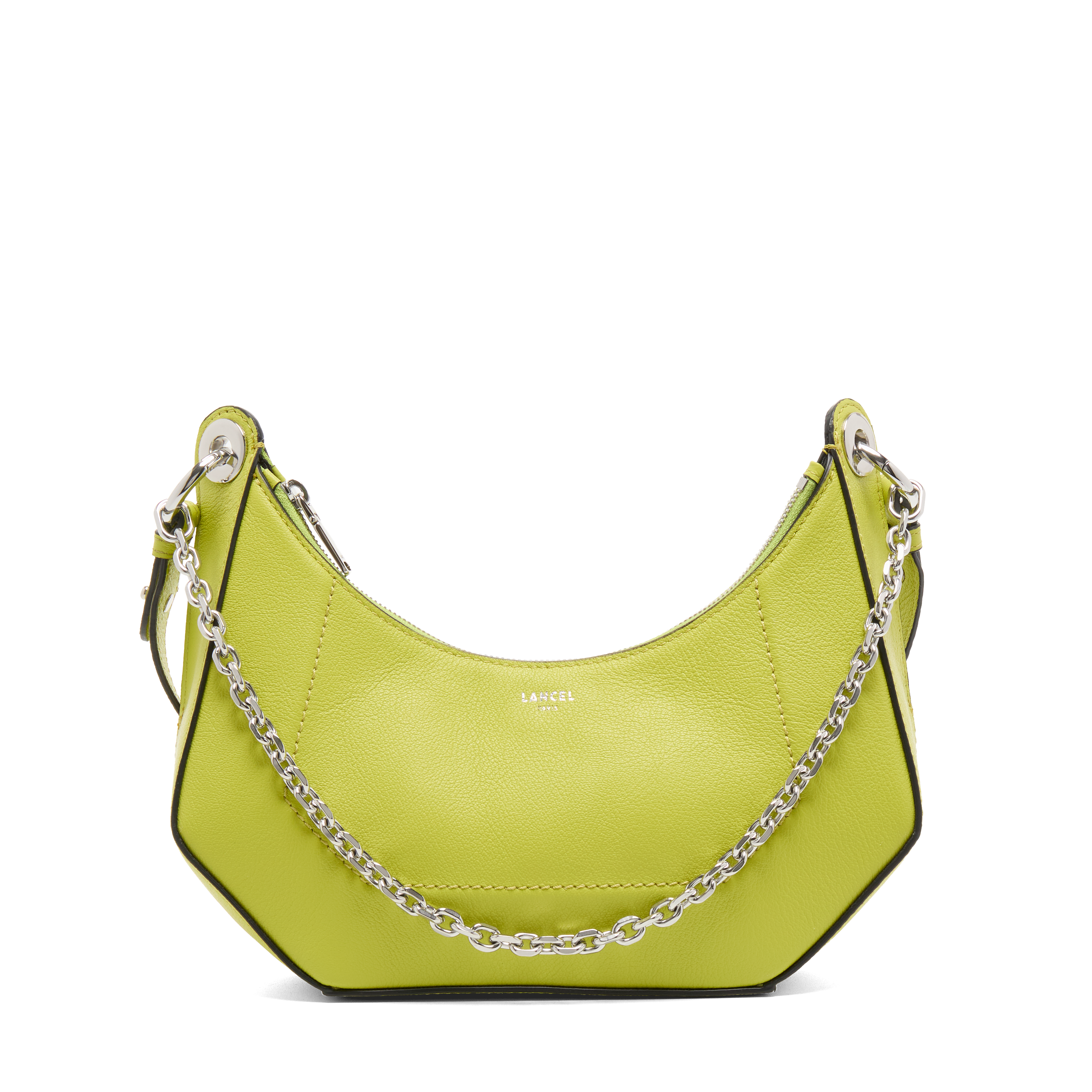 Sac zippé m double porté croisette de lancel en cuir LANCEL Vert