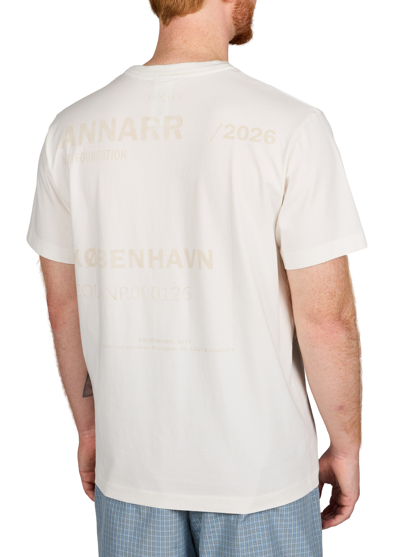 Round neck printed cotton T-shirt ANNARR Beige