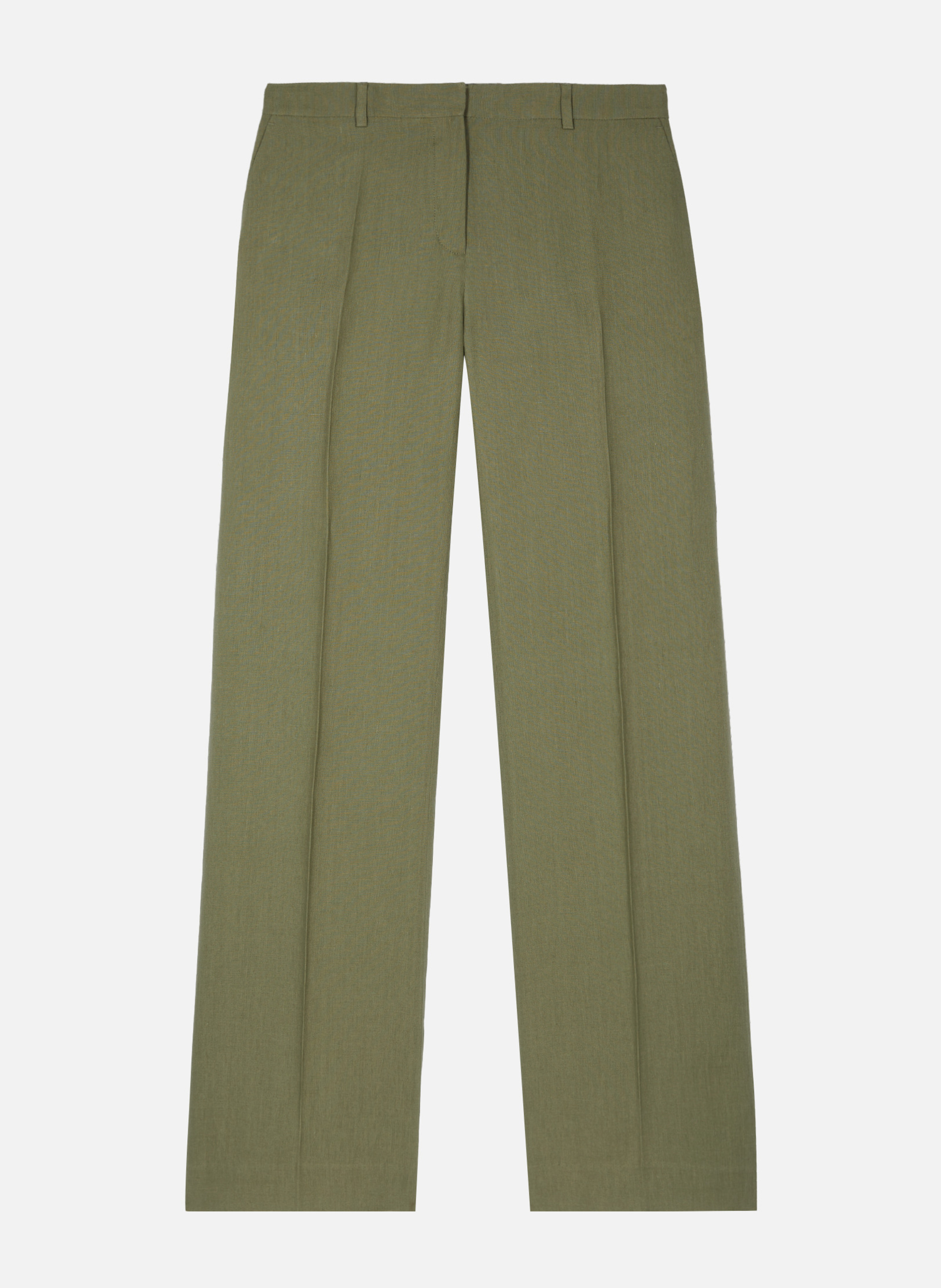 Pantalon de tailleur large en lin THE KOOPLES Vert