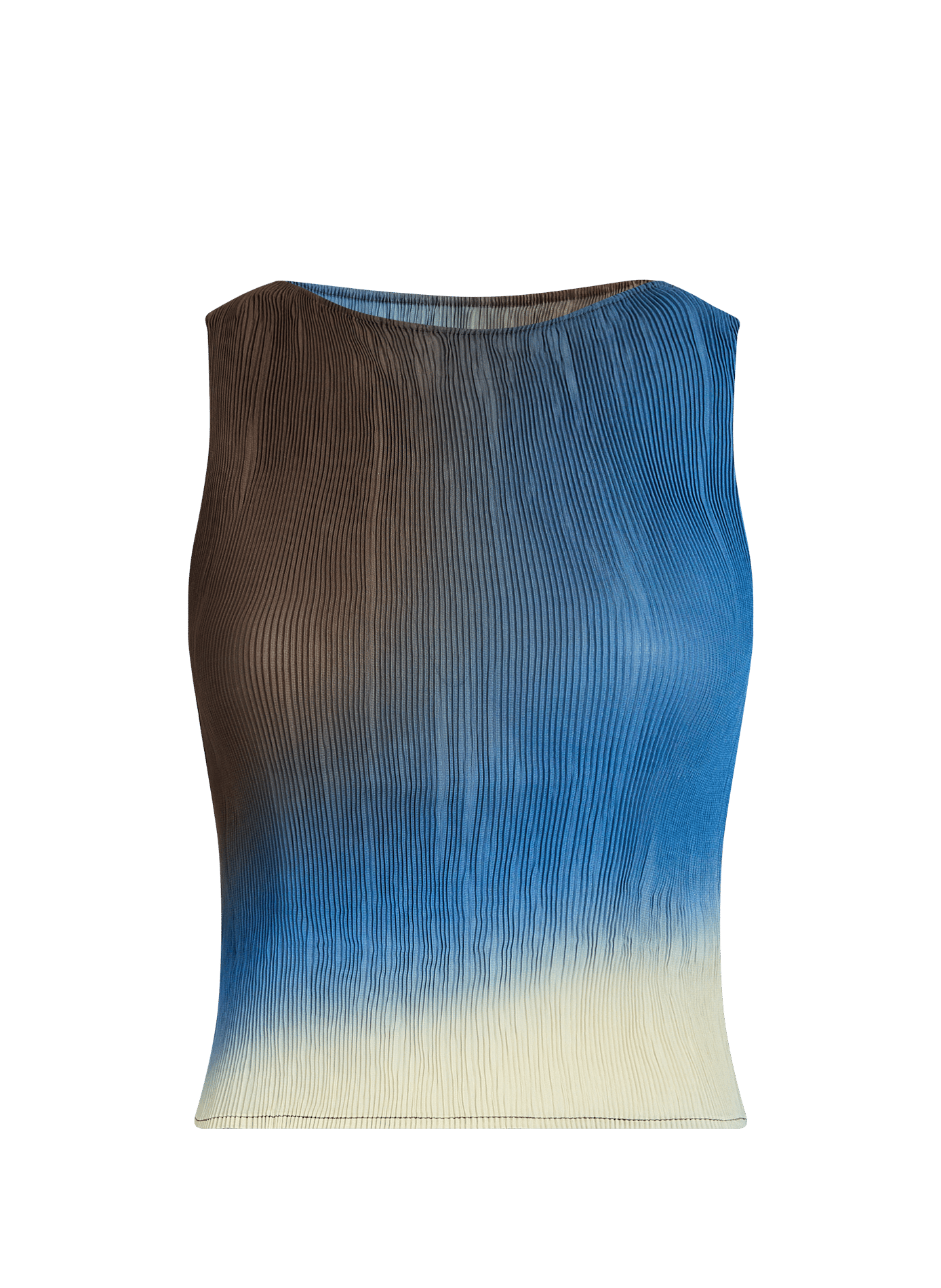 Débardeur plissé col bateau THINKING MU Beige