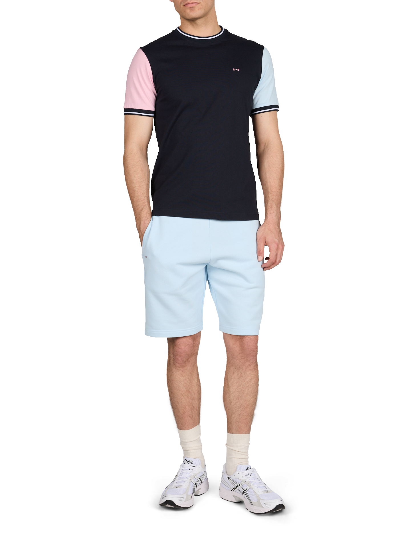 Embroidered cotton T-shirt EDEN PARK Blue