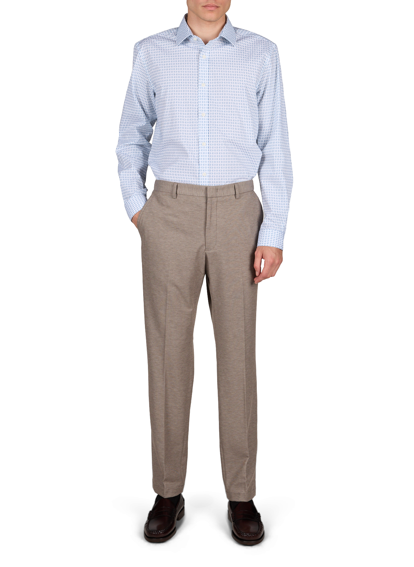 Hemd mit gemustertem Baumwollmischgewebe PIERRE CARDIN Blau