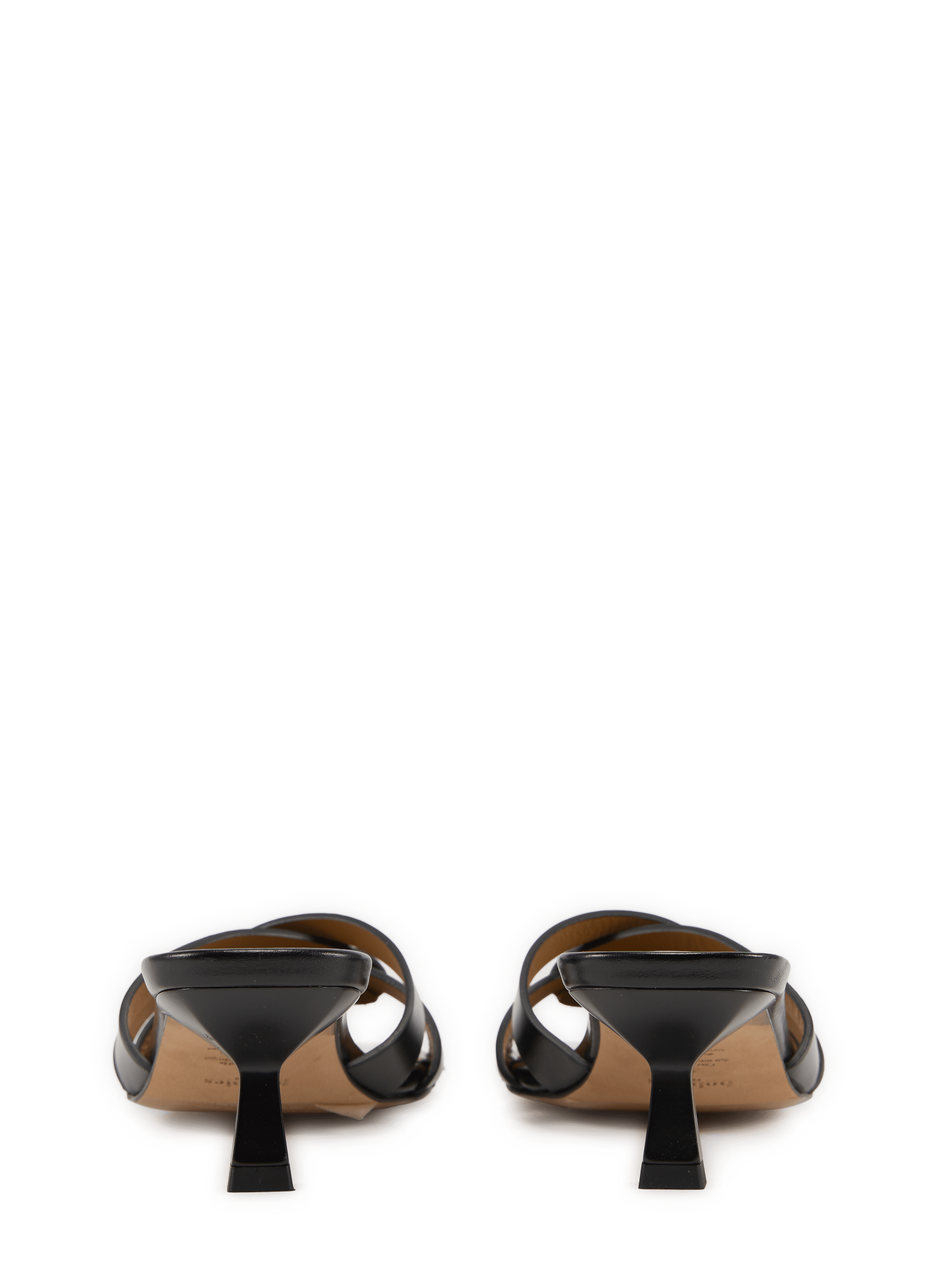 Isalie leather heeled mules BOBBIES Black