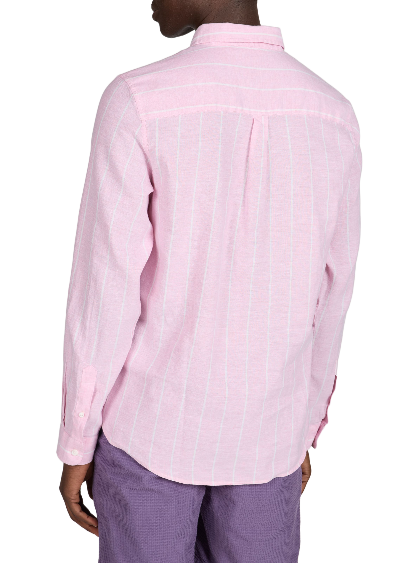 Striped Ivoy shirt in a blend of cotton and linen FAGUO Pink