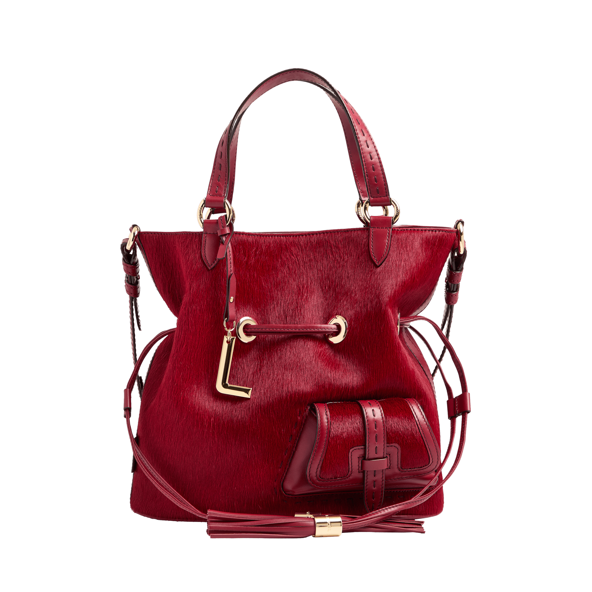 Handtas eerste flirt capsule 150 jaar in kalfsleer LANCEL Rood