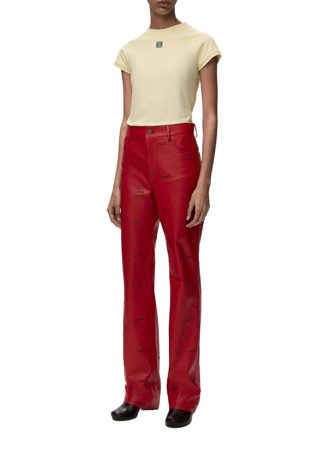 T-shirt ajusté en coton mélangé LOEWE Yellow
