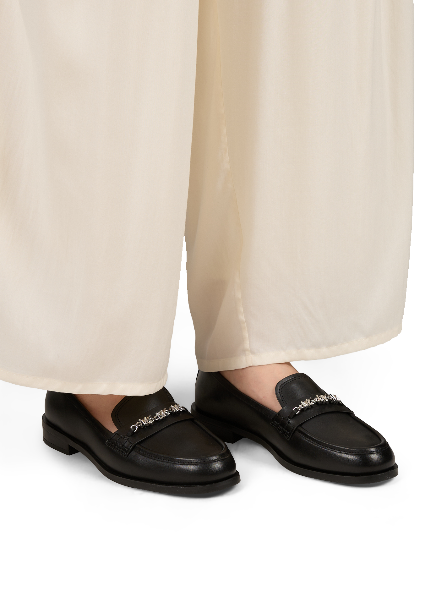 Mocassins à mors logoté en cuir de vache MICHAEL KORS Noir