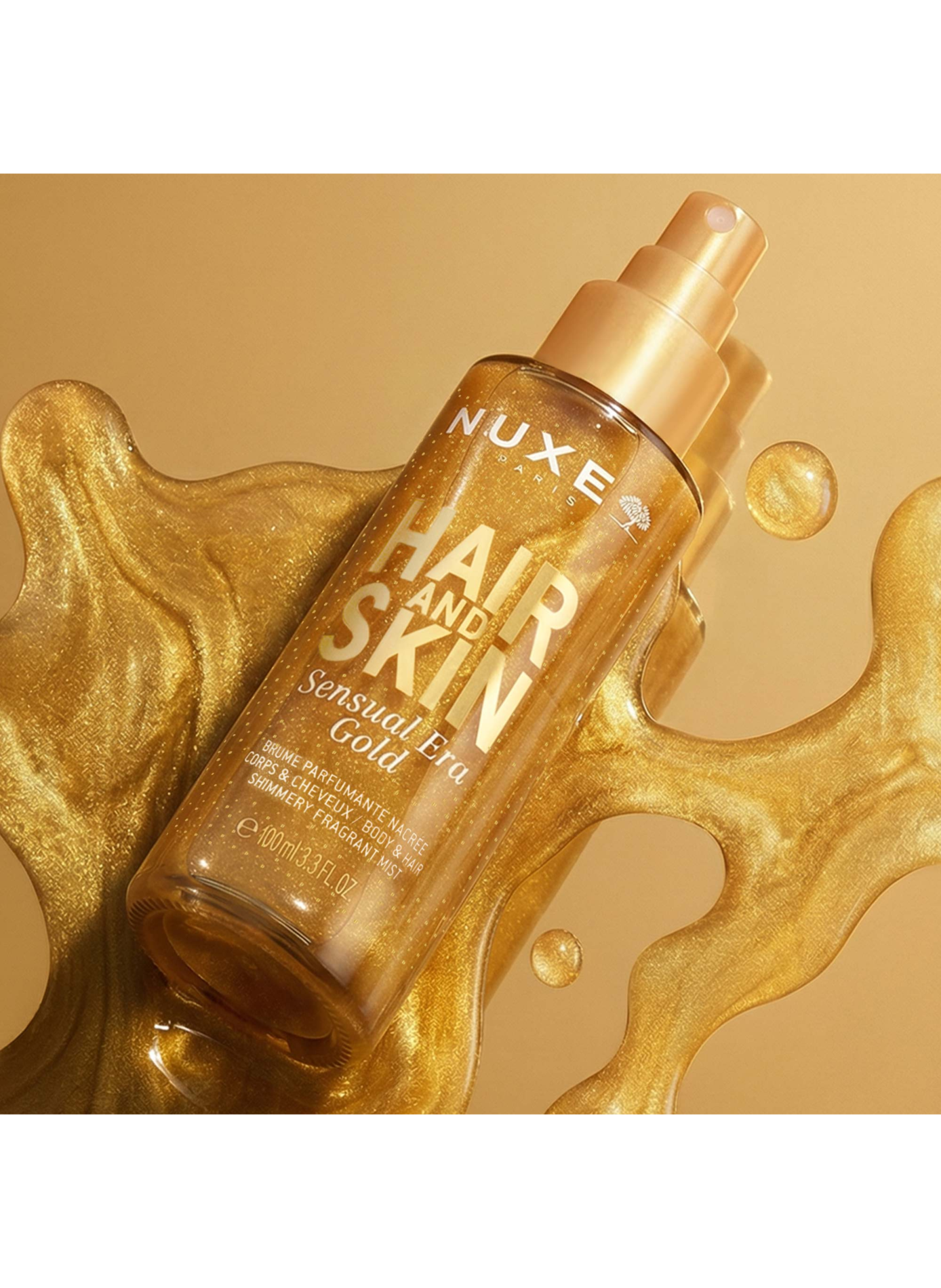 Nuxe Hair & Skin Sensual Era Gold - Parelspray voor lichaam en haar met een sensuele geur NUXE No color