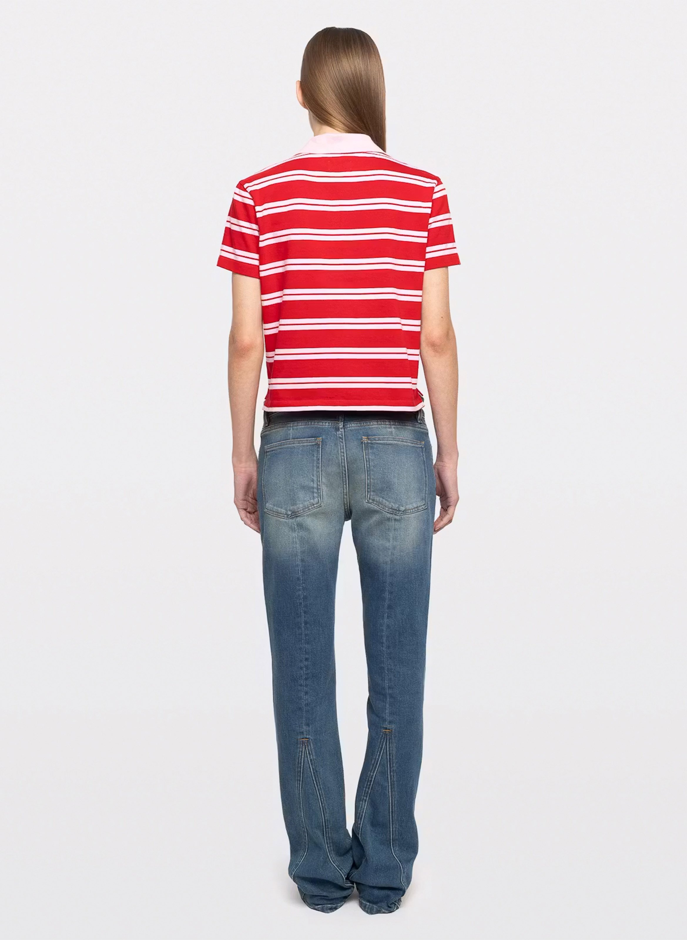 Polo droit en coton rayé mirta ZADIG&VOLTAIRE Rouge