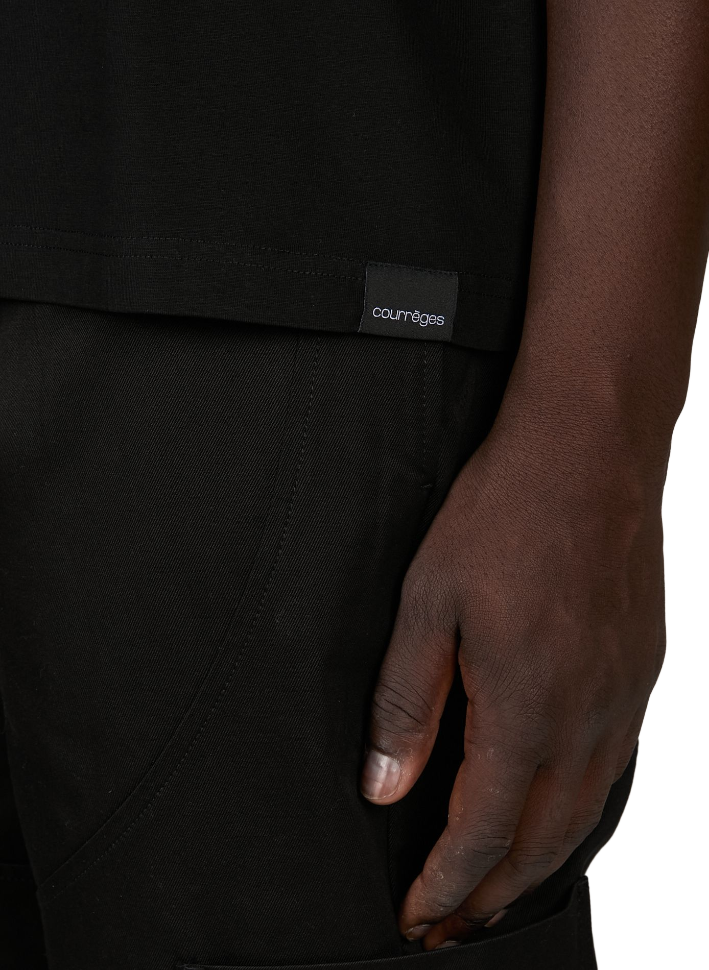 Camiseta de algodón COURRÈGES Negro