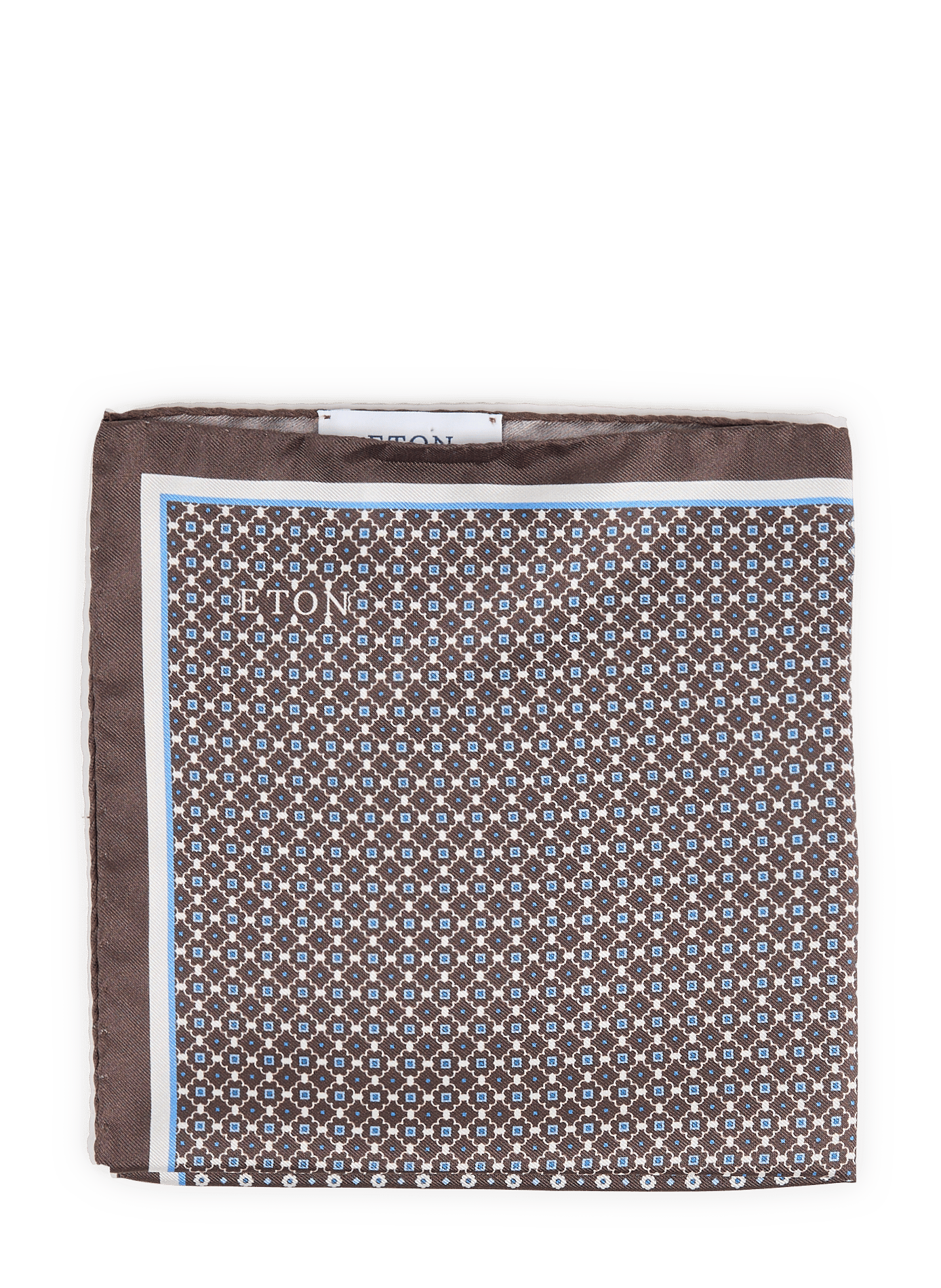 Silk pocket square ETON Brown