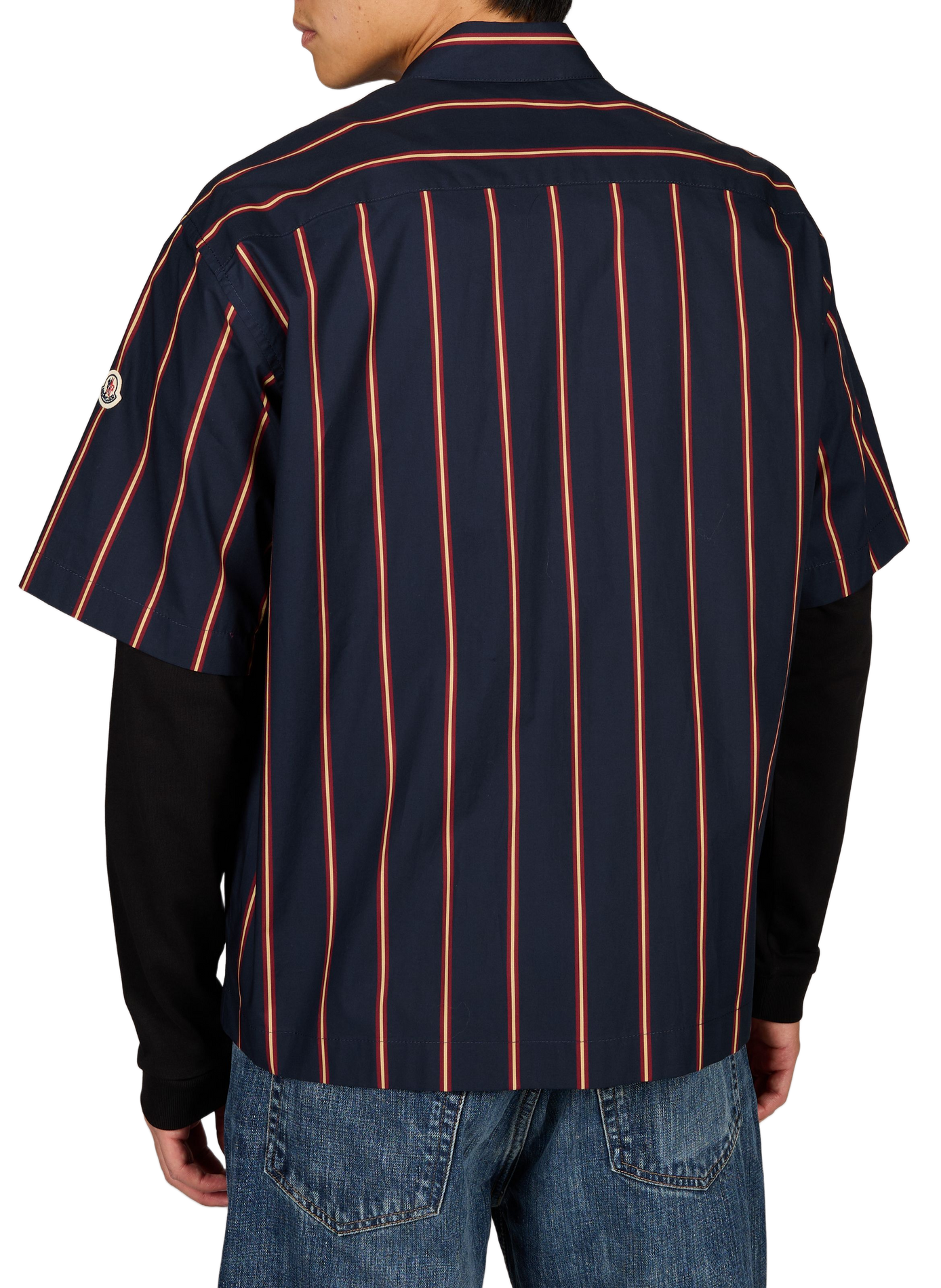 Short-sleeved striped cotton shirt MONCLER Multicolour