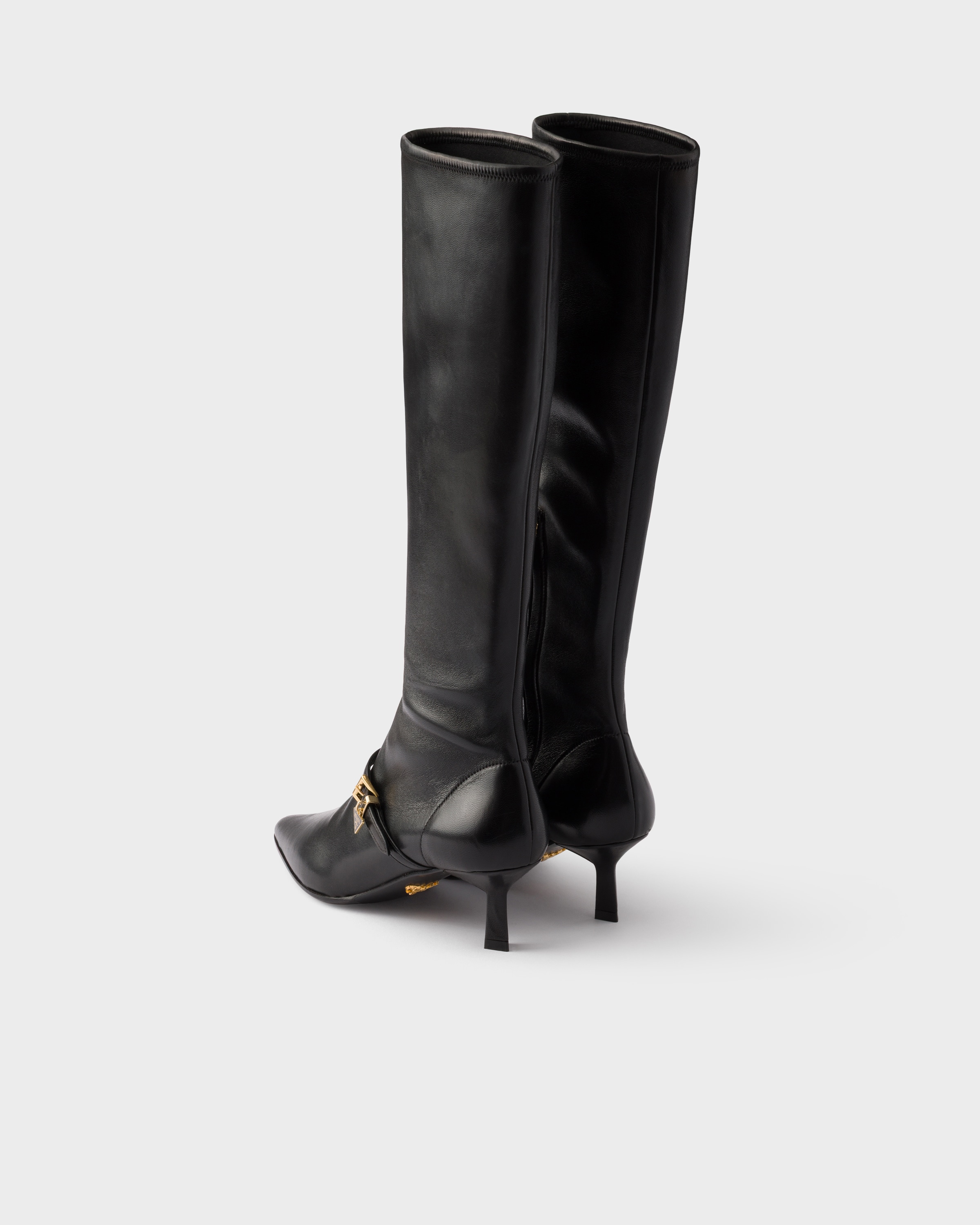 Bottes en cuir nappa stretch PRADA Noir