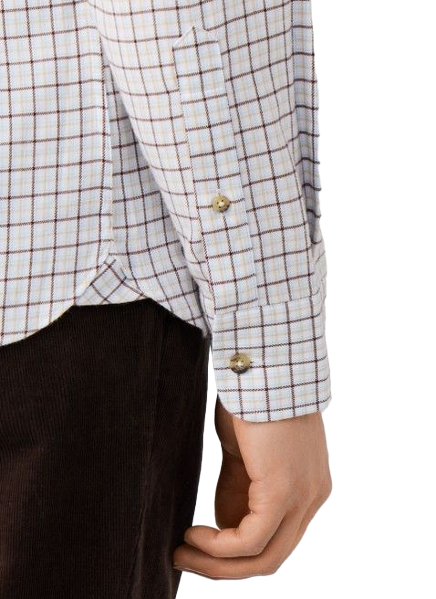 Gerade geschnittenes Baumwollhemd mit Button-down-Kragen und Karomuster HACKETT Braun
