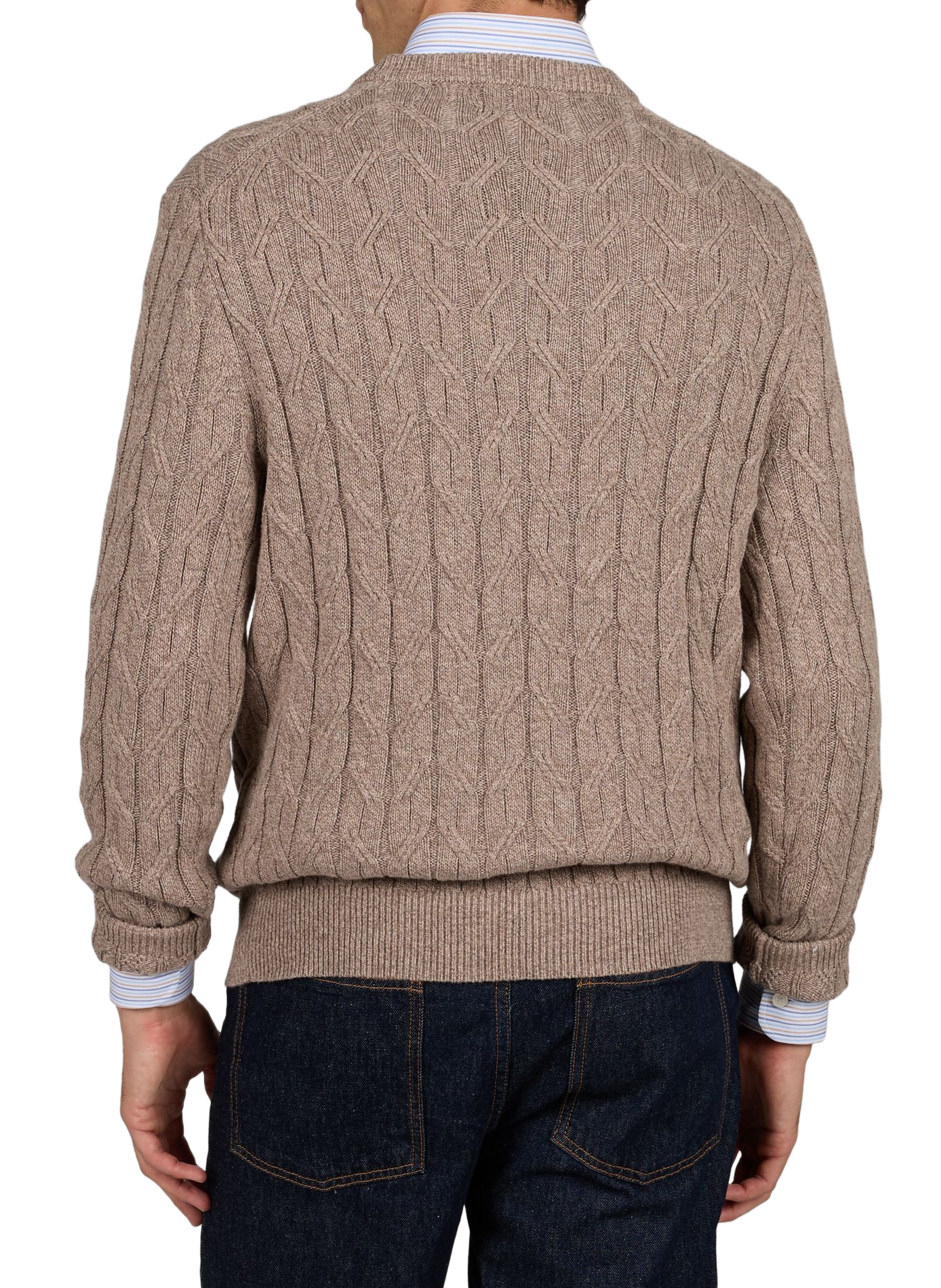 Pullover aus gemustertem Baumwollmischgewebe HACKETT Beige