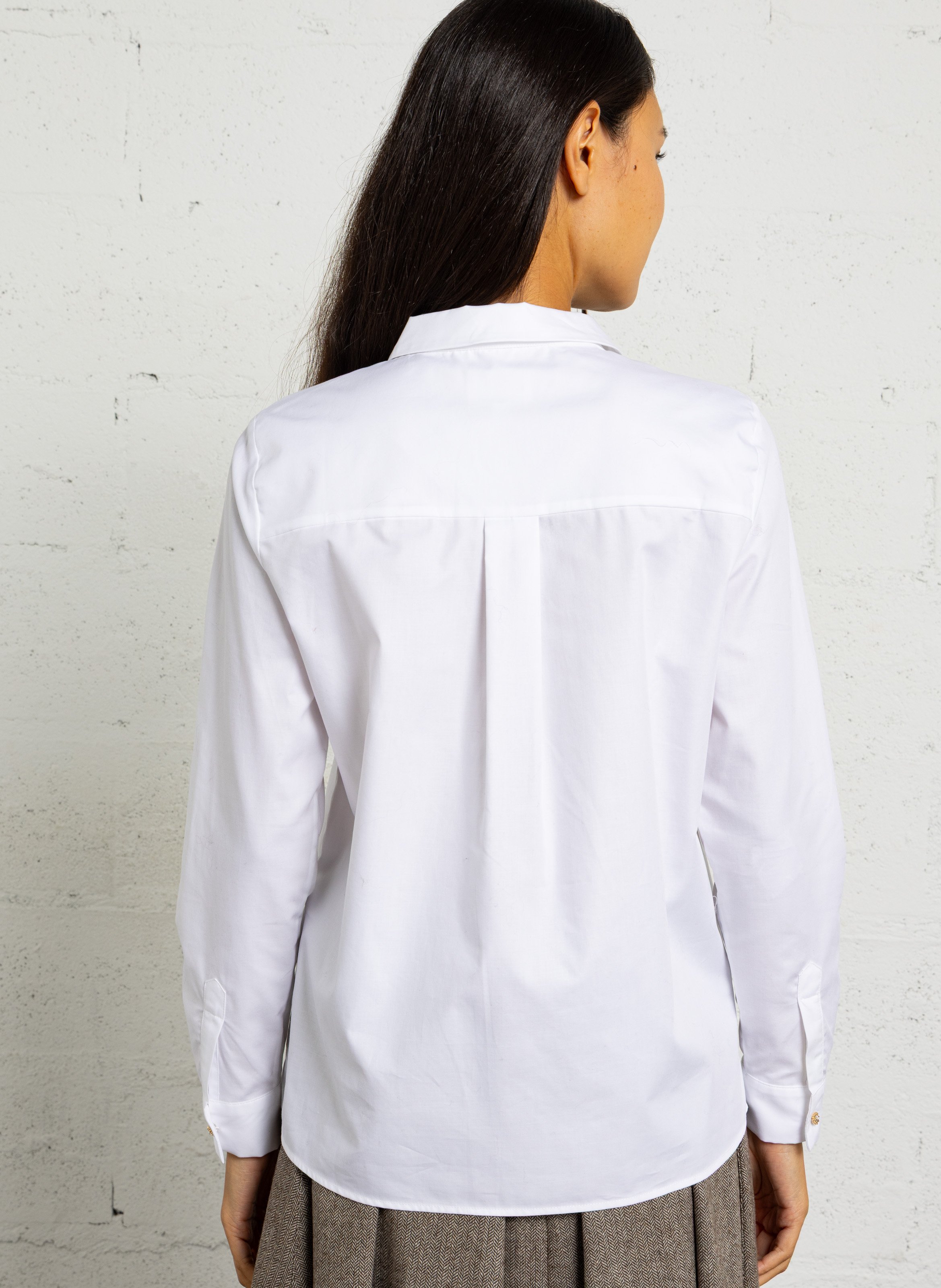 Chemise droite col cassique en coton carla MAISON 123 Blanc