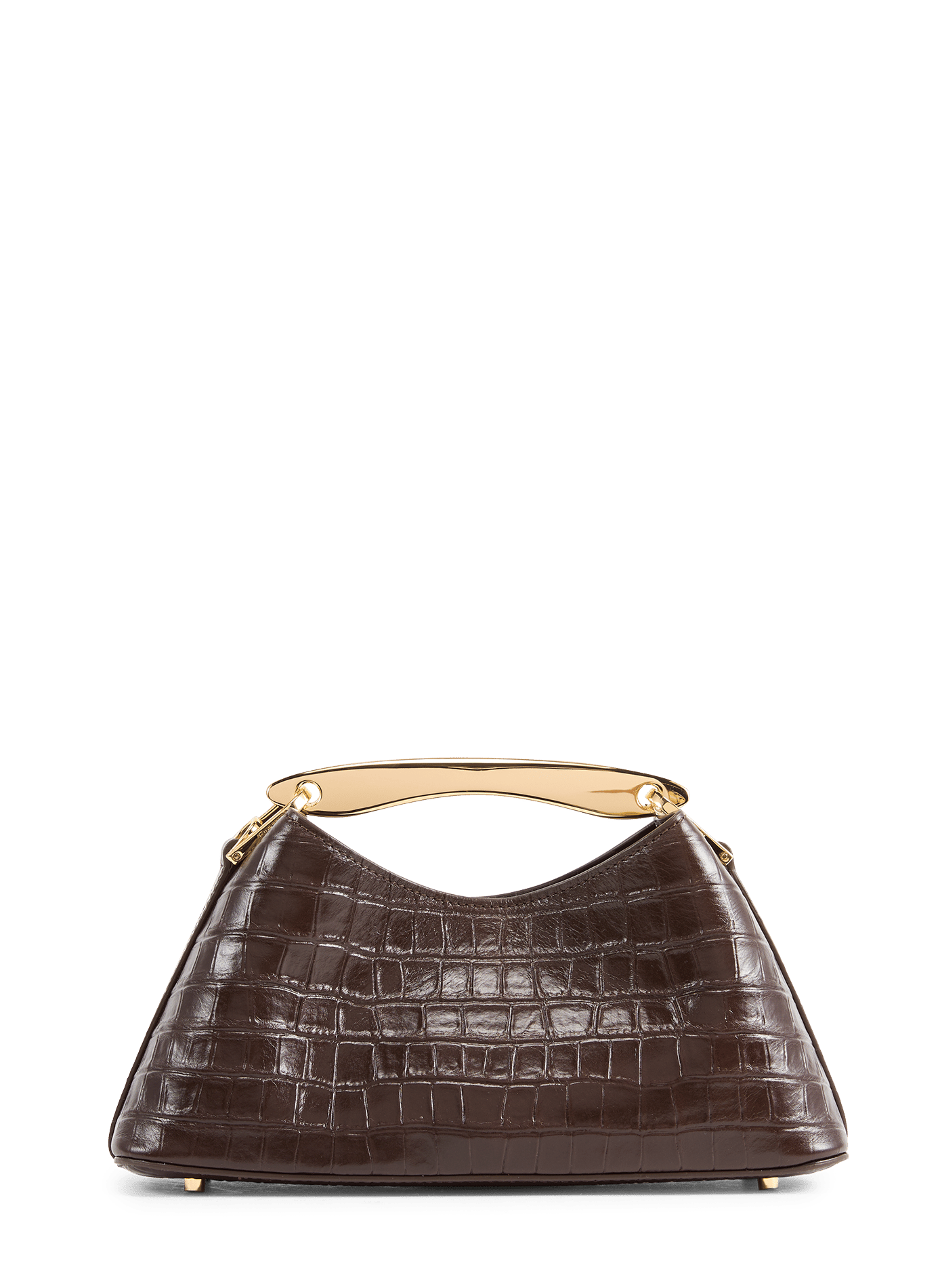 Mini Boomerang Leather Handbag ELLEME Brown
