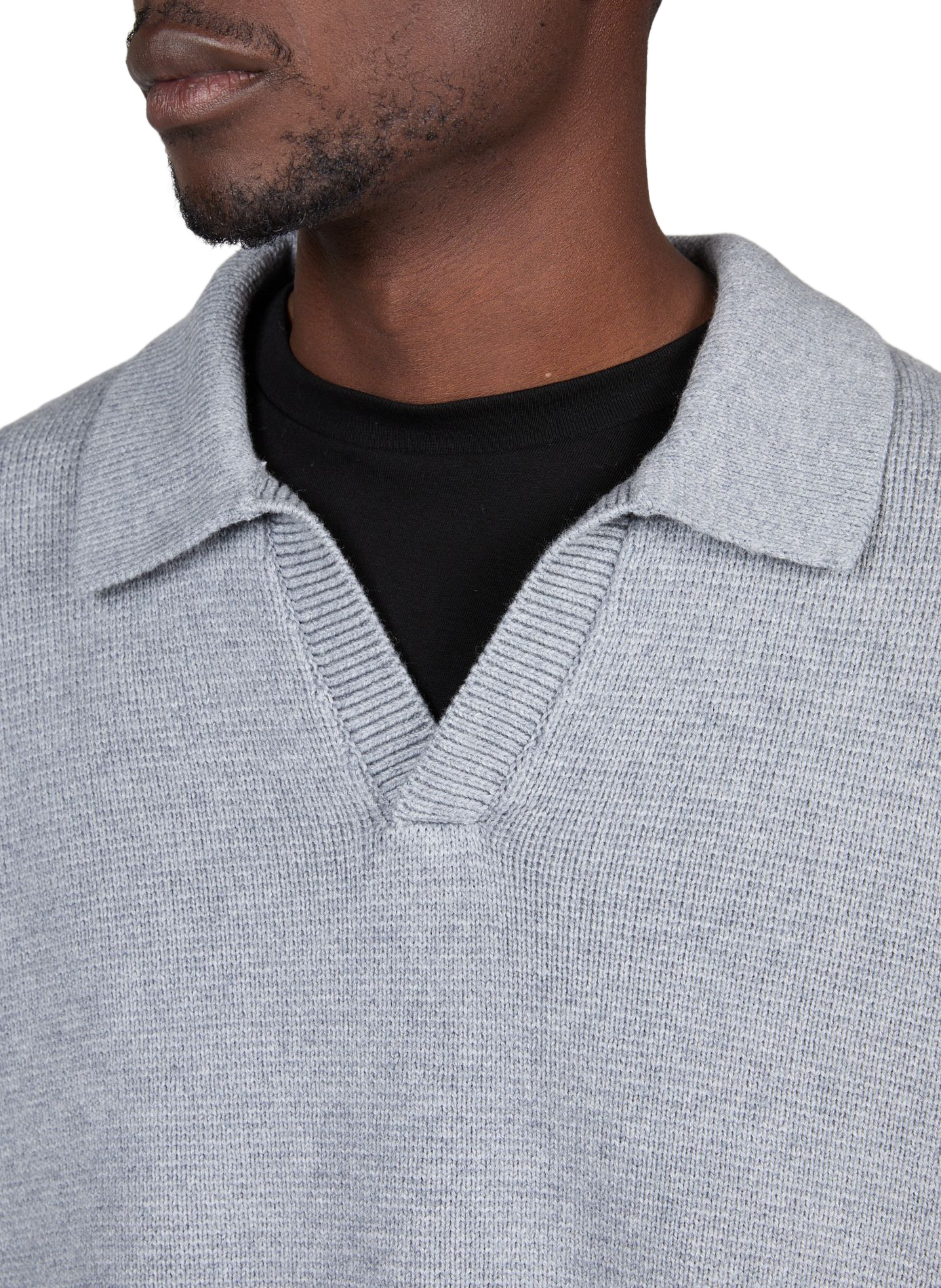 Pull polo oversize en laine mélangée THINKING MU Gris