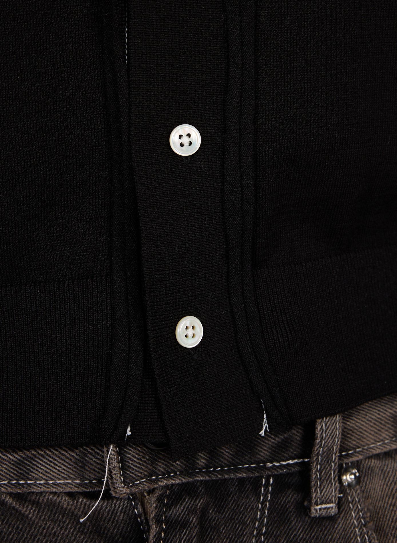 Cardigan droit en soie mélangée CAMIEL FORTGENS Noir