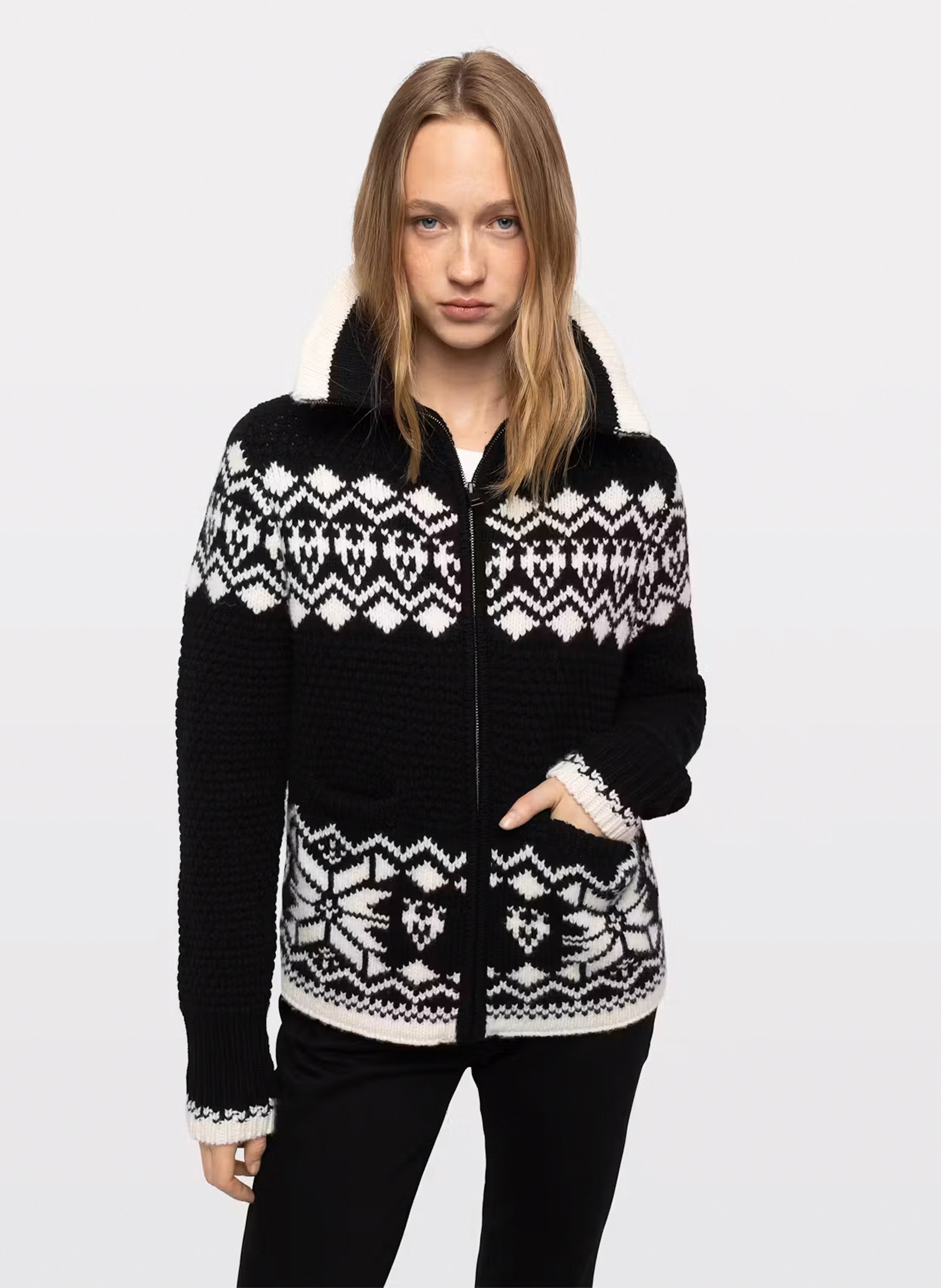 Gildas jas met rits en wol en kasjmier met print ZADIG&VOLTAIRE Zwart