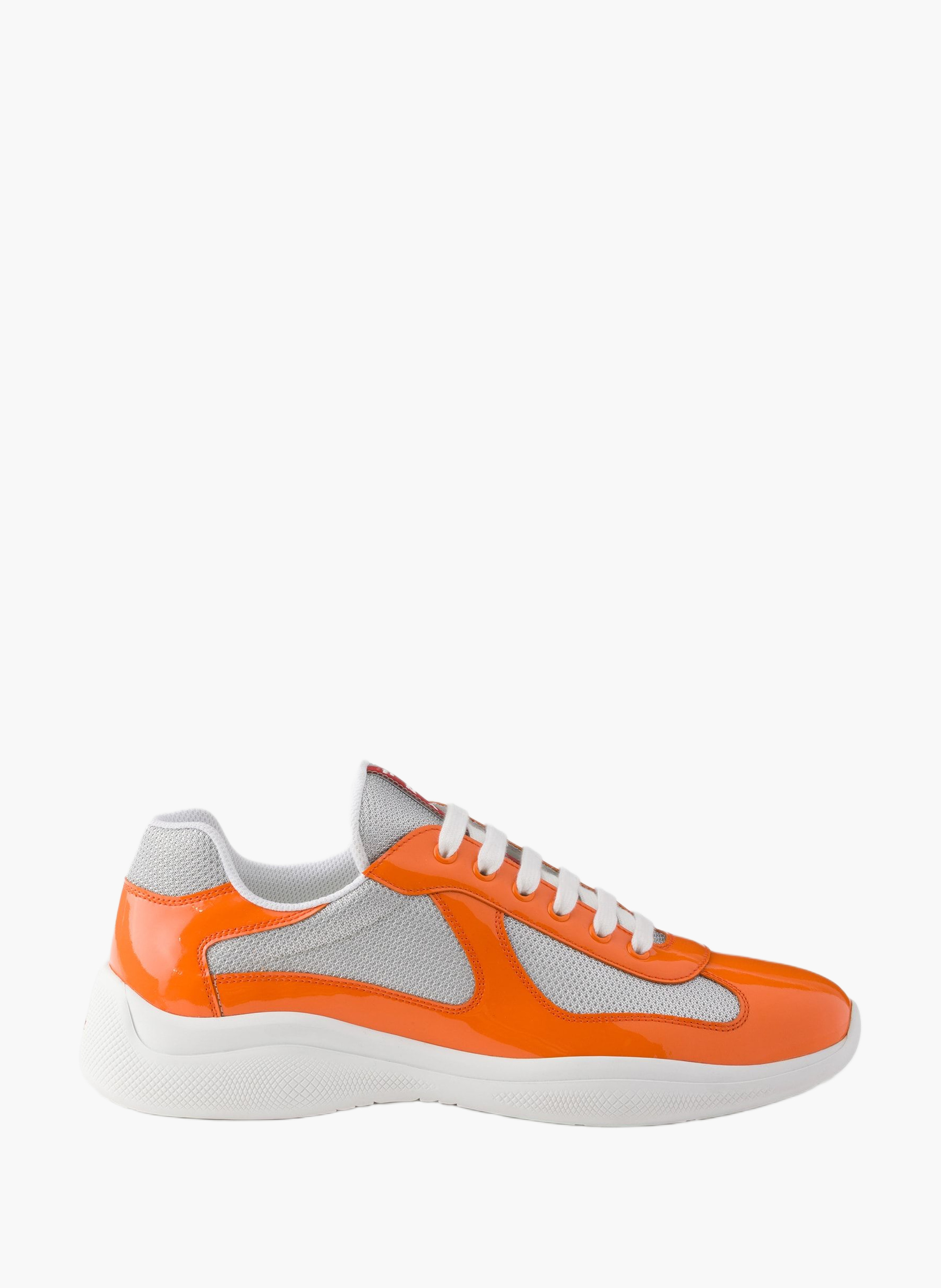 Sneakers prada america’s cup en cuir verni et tiss PRADA Orange