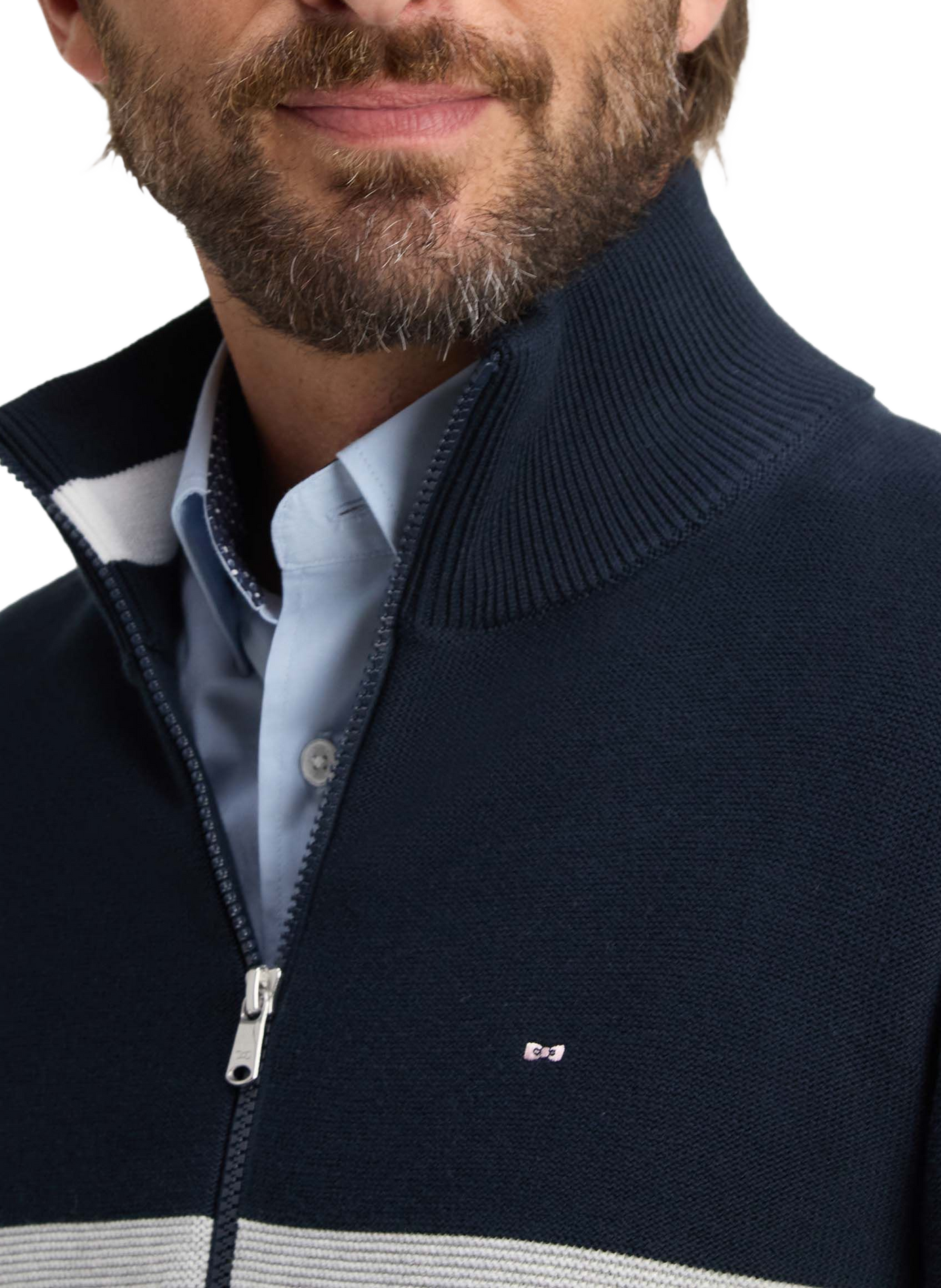 Cardigan à rayures emblématiques en coton EDEN PARK Blau