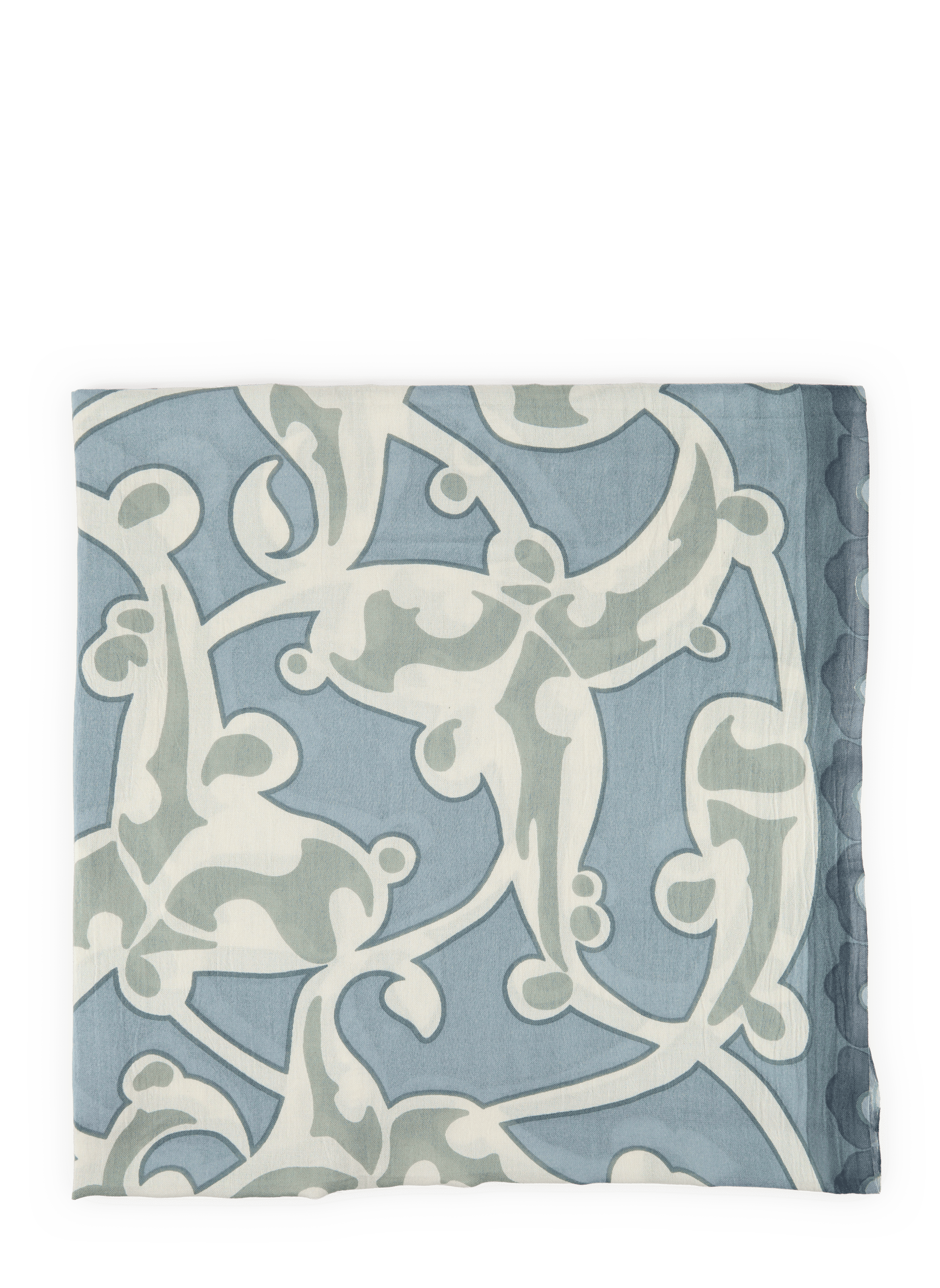 Volute-Tuch aus Baumwolle PETRUSSE Blau