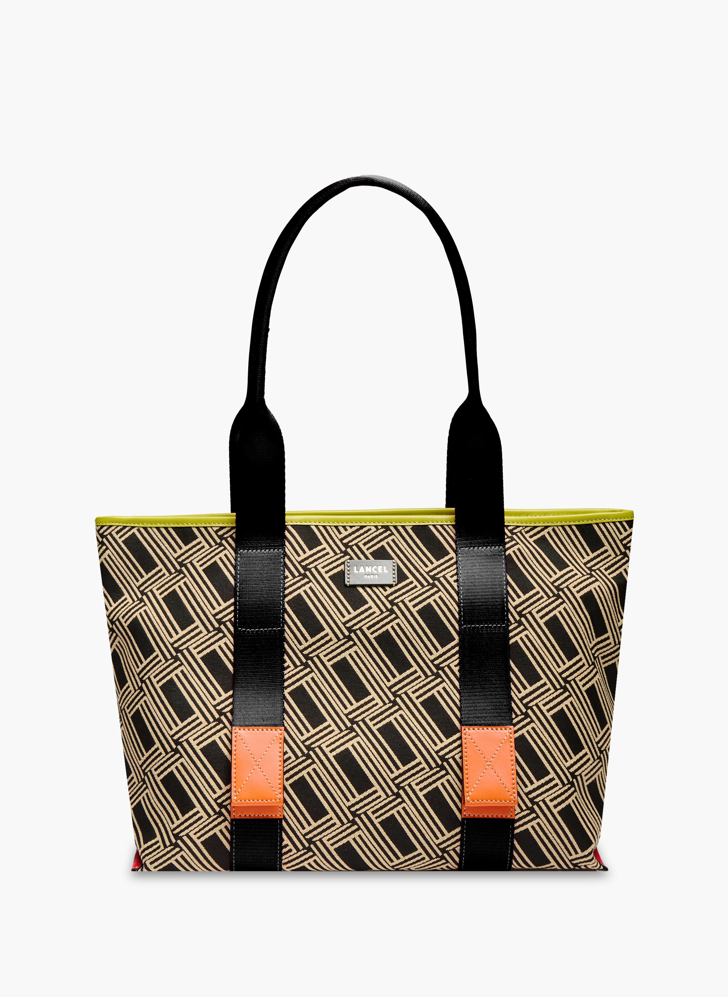 Sac cabas zippé m mistral rollable de lancel en coton LANCEL Noir