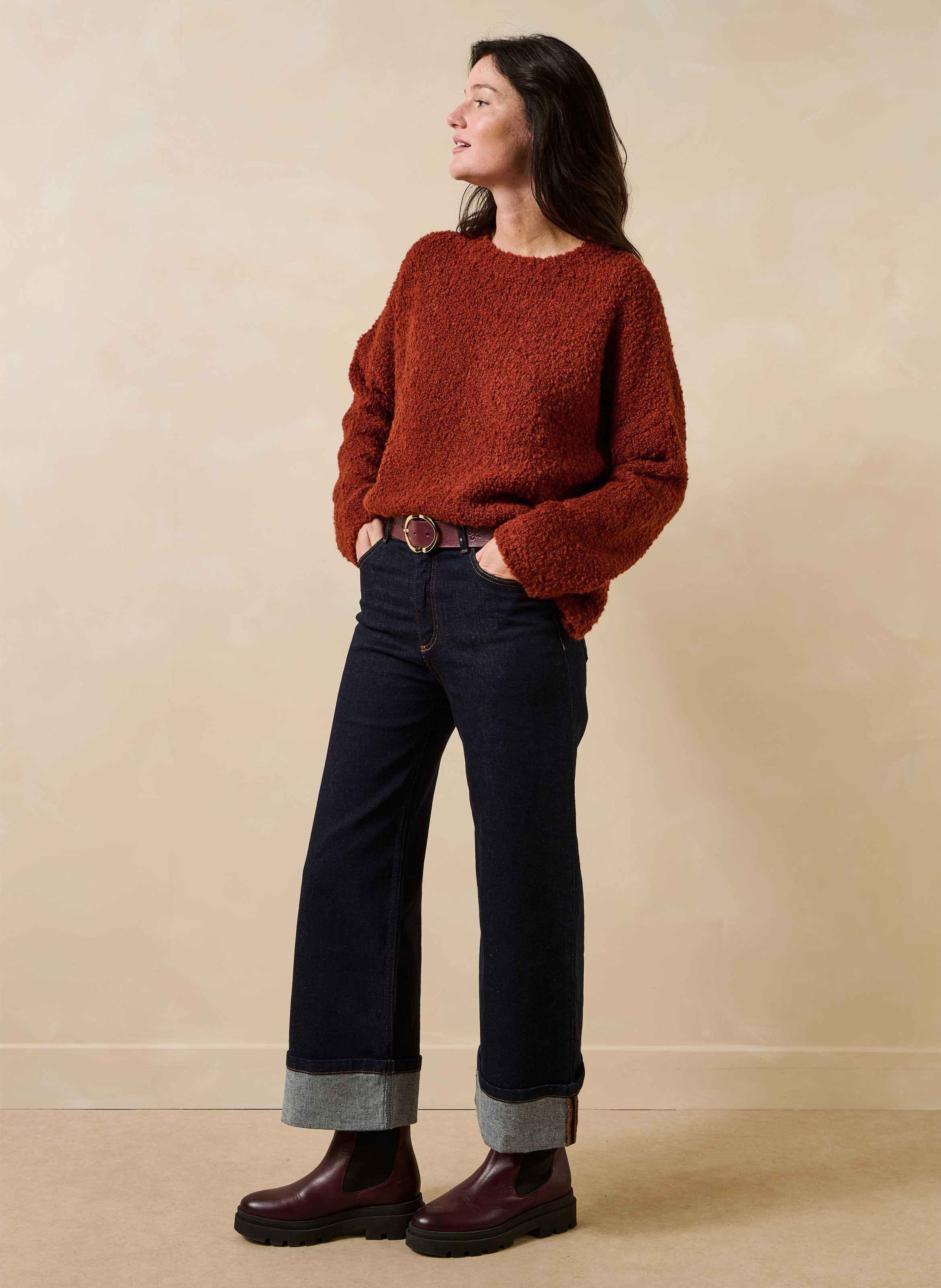 Oversized trui van wolmix LA FEE MARABOUTEE Bruin