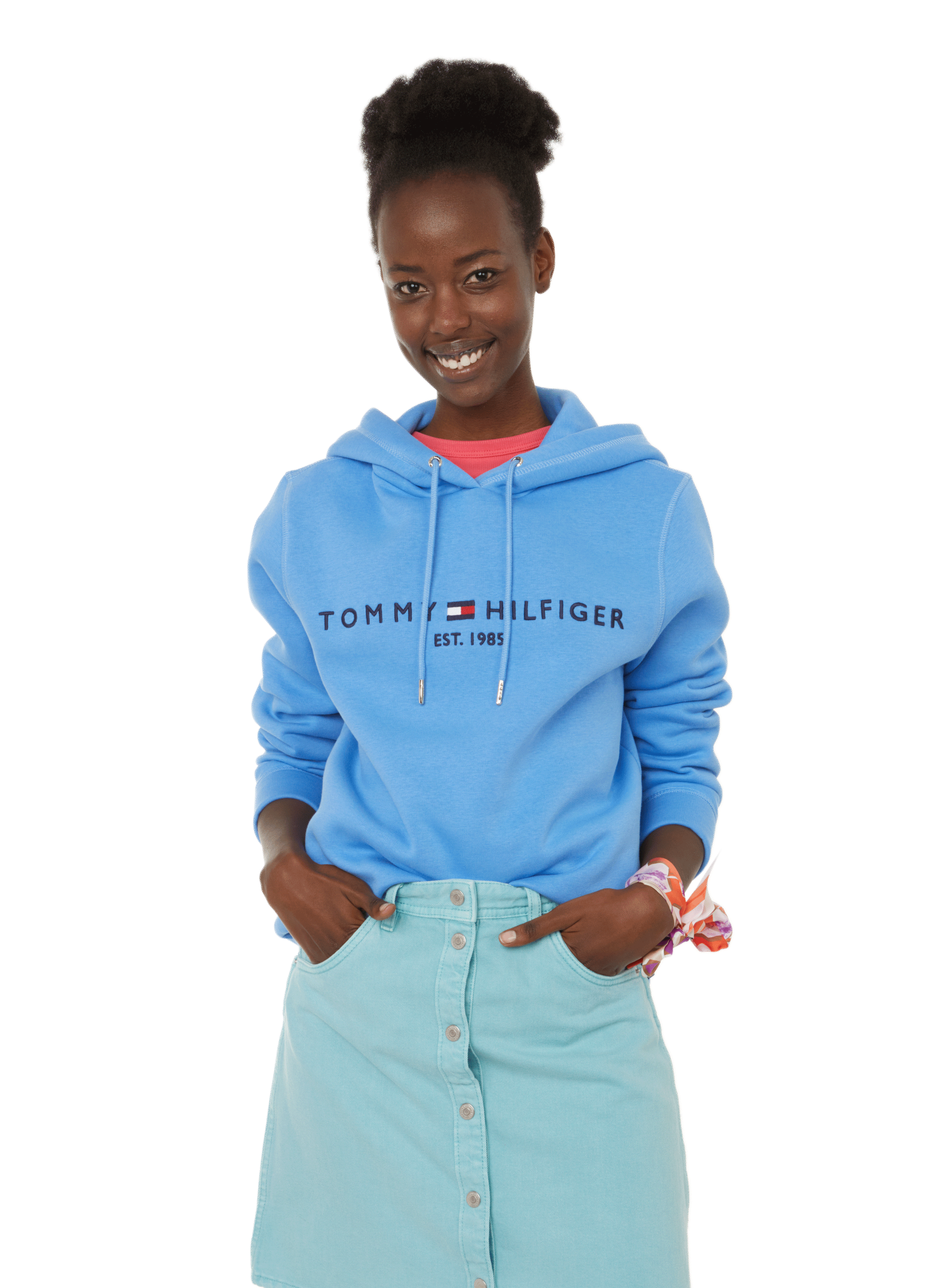 COTTON-BLEND JERSEY HOODIE - TOMMY HILFIGER for WOMEN | Printemps.com