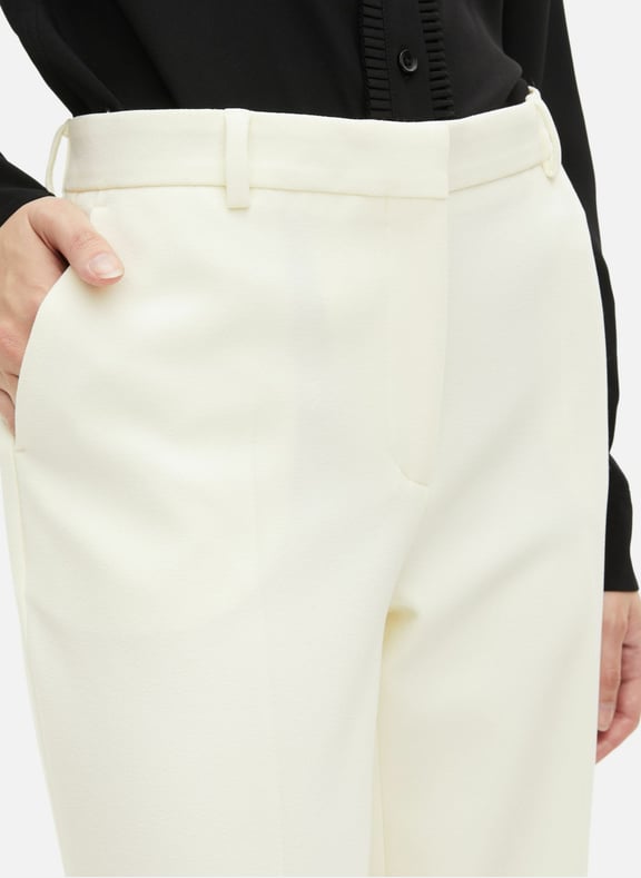 Pantalon de tailleur en crêpe coupe droite Beige by THE KOOPLES THE KOOPLES Pantalon de tailleur en crêpe coupe droite Beige