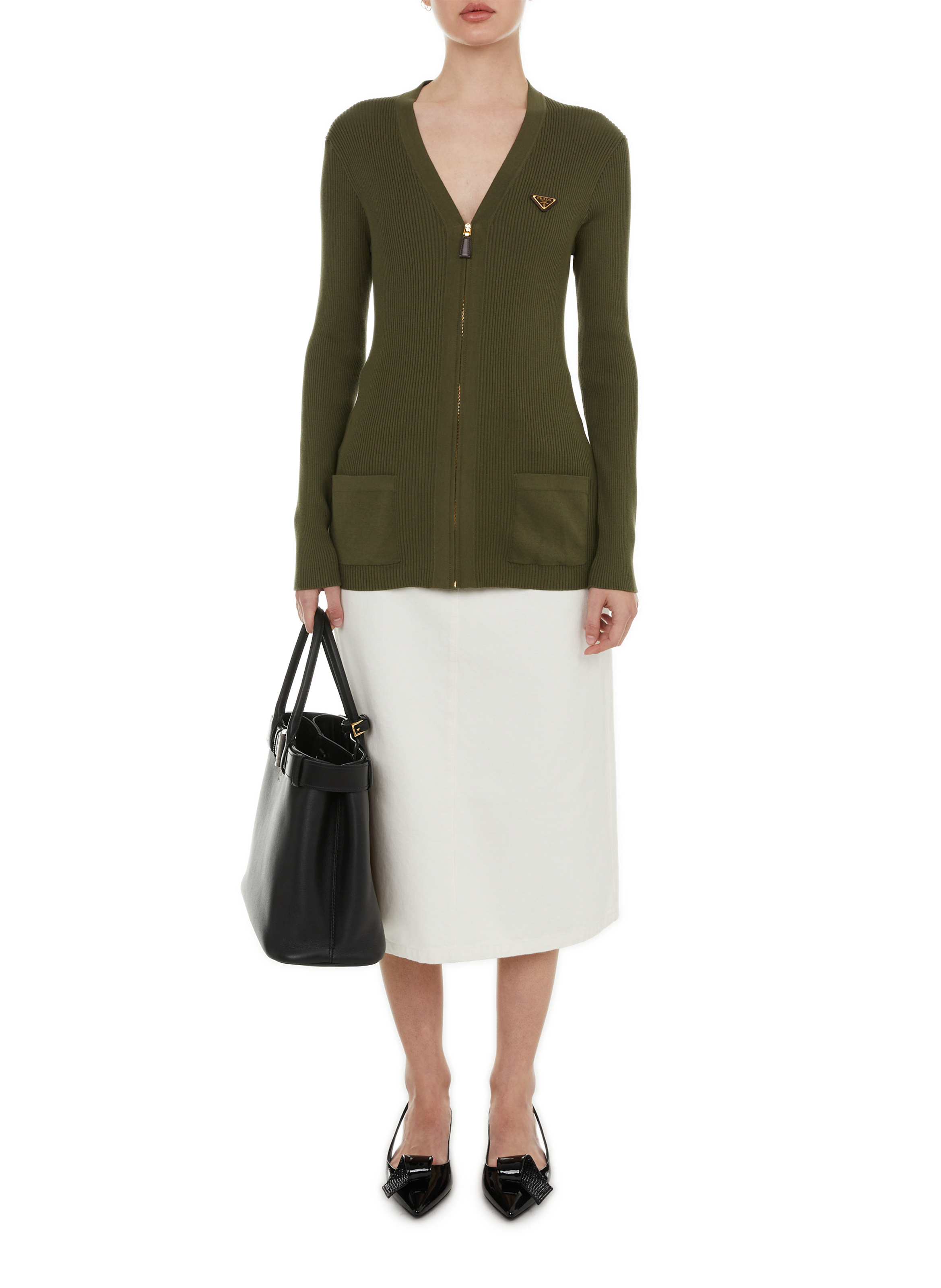 Gilet côtelé  PRADA Vert