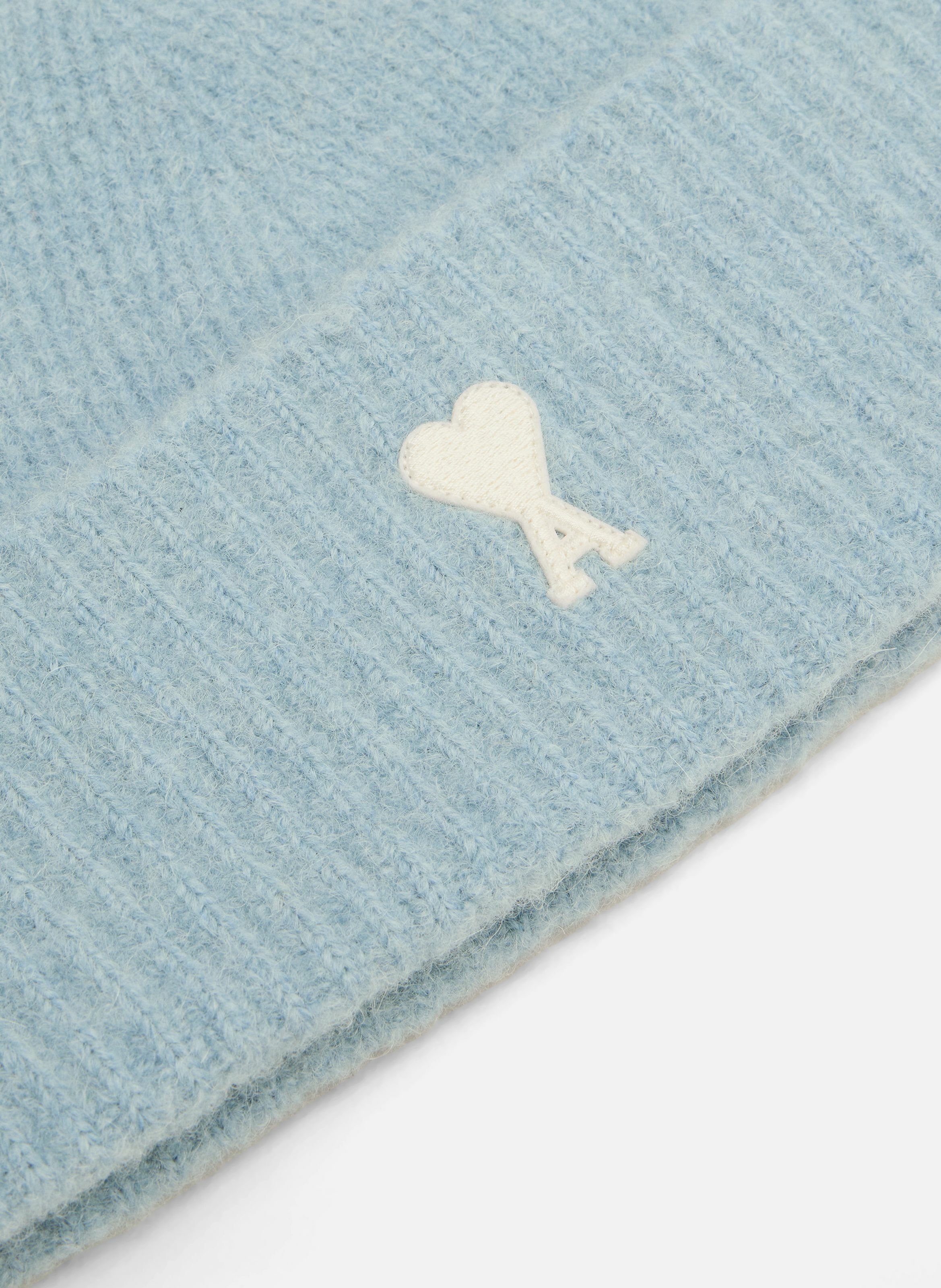 Bonnet ami de coeur en alpaga rayé unisexe AMI PARIS Bleu