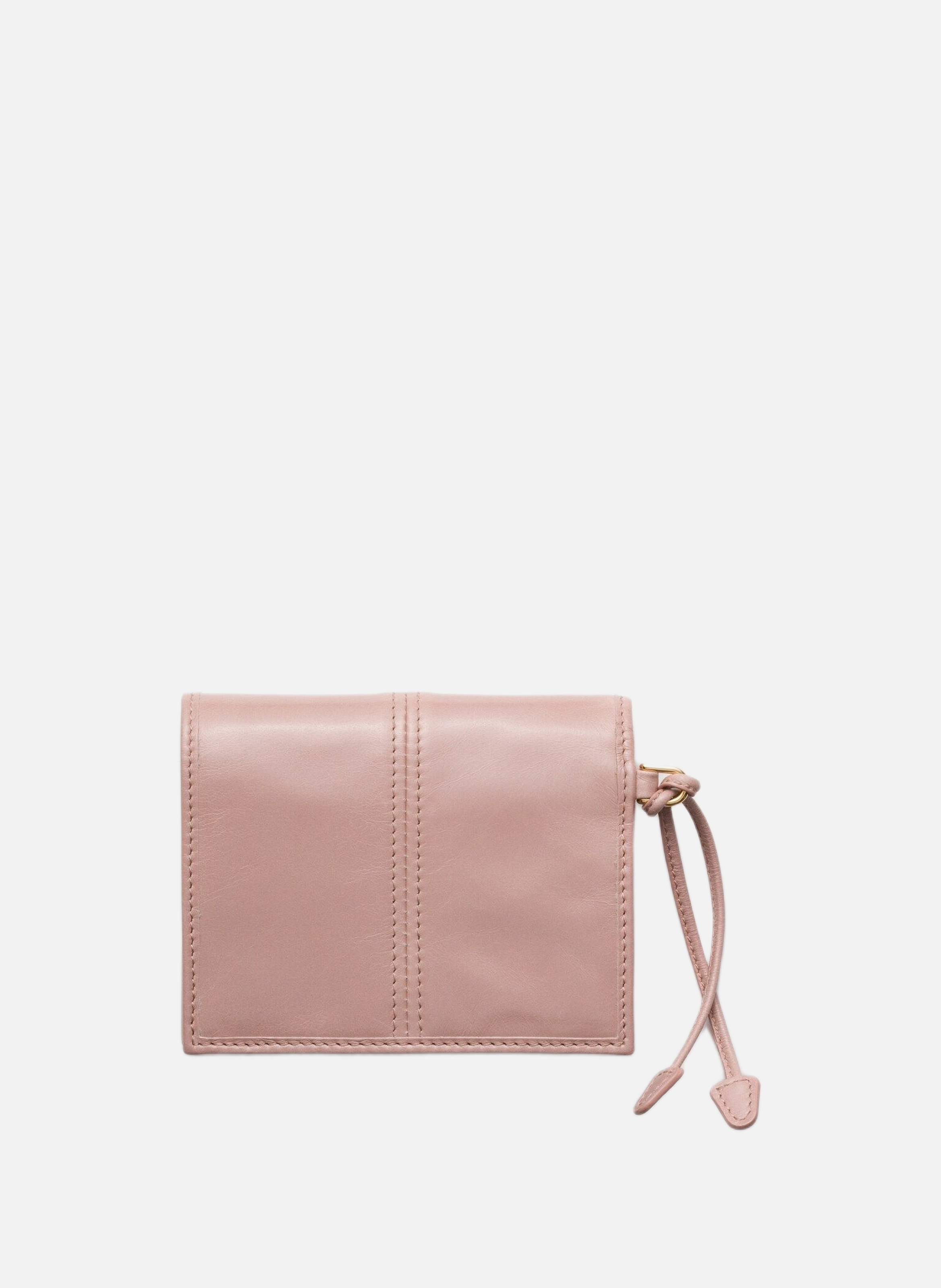 Petit portefeuille en cuir PRADA Rose