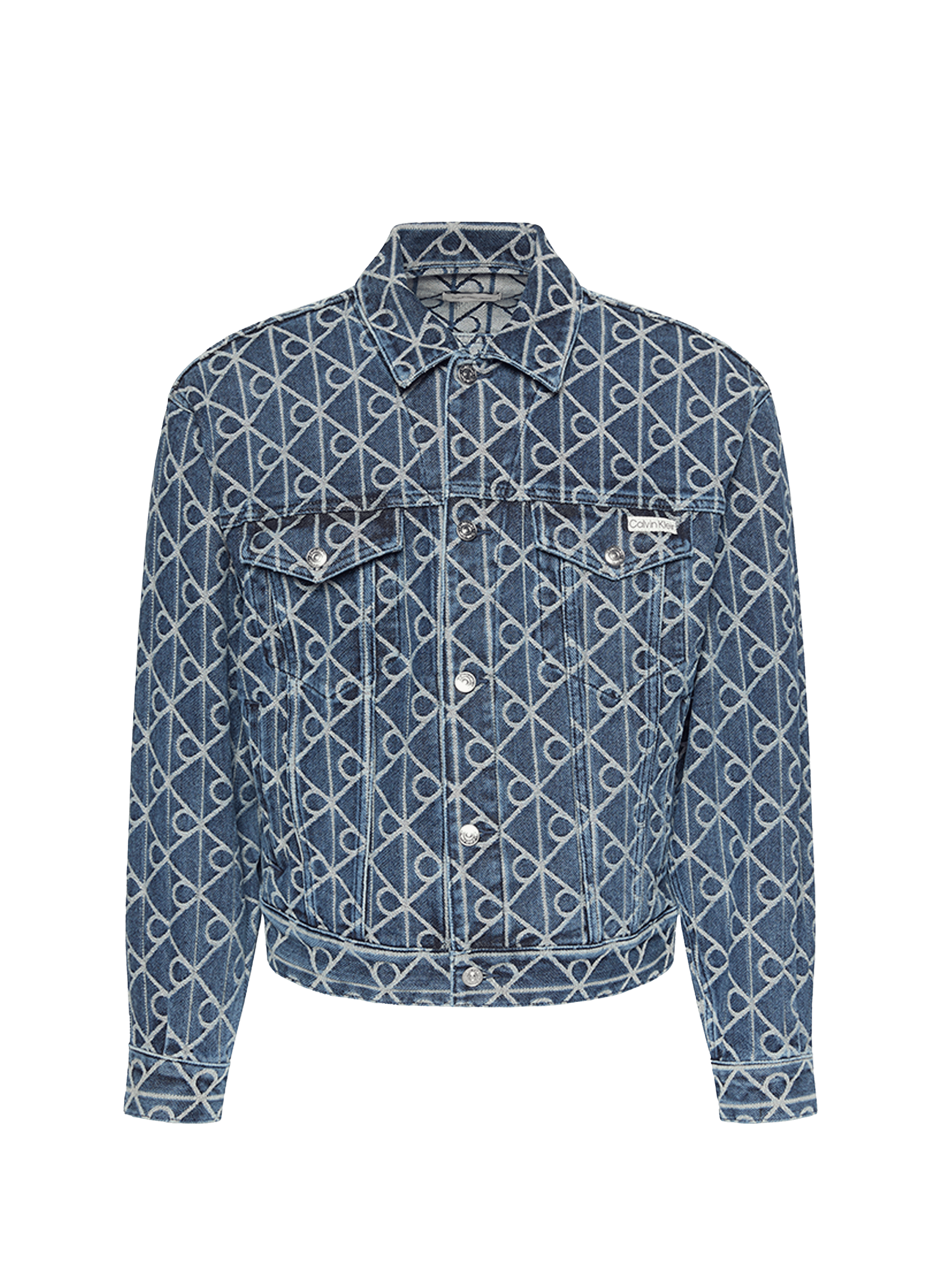 Logo-embroidered denim jacket CALVIN KLEIN Blue