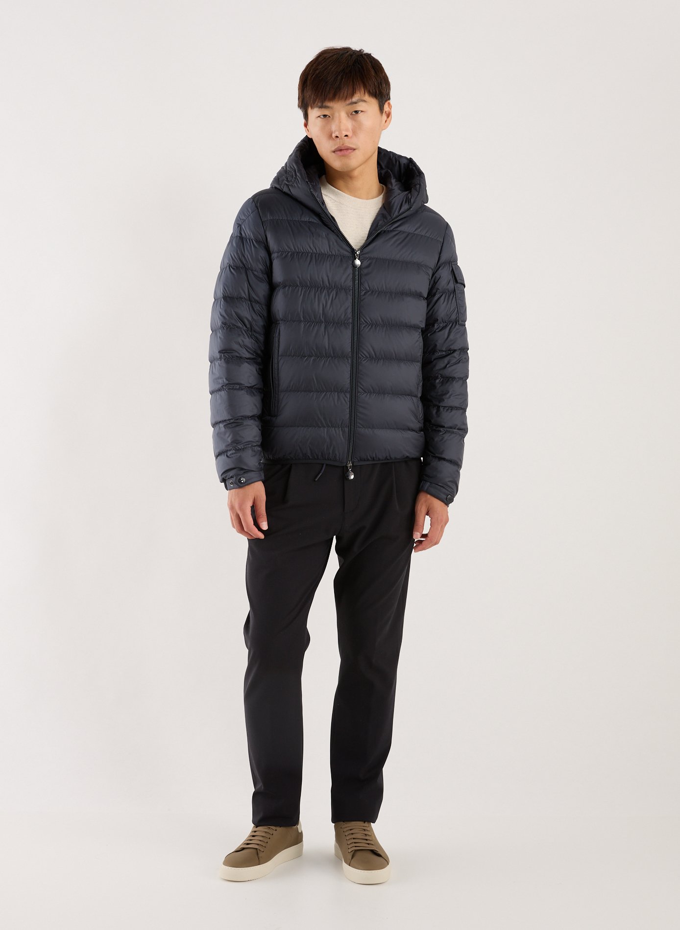 Short hooded puffer jacket Najan MONCLER Blue