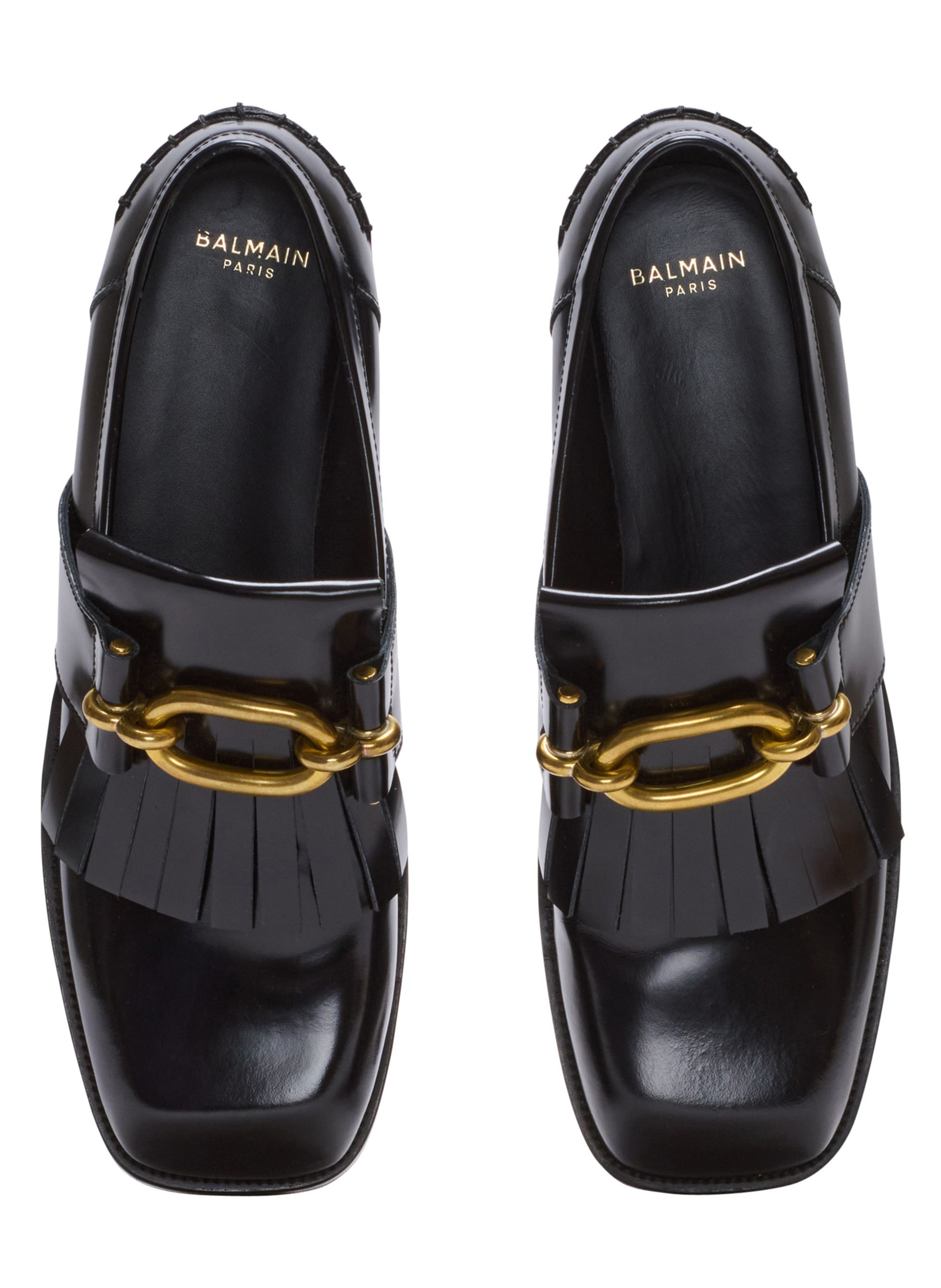 Mocassins sync en cuir glacé BALMAIN Noir