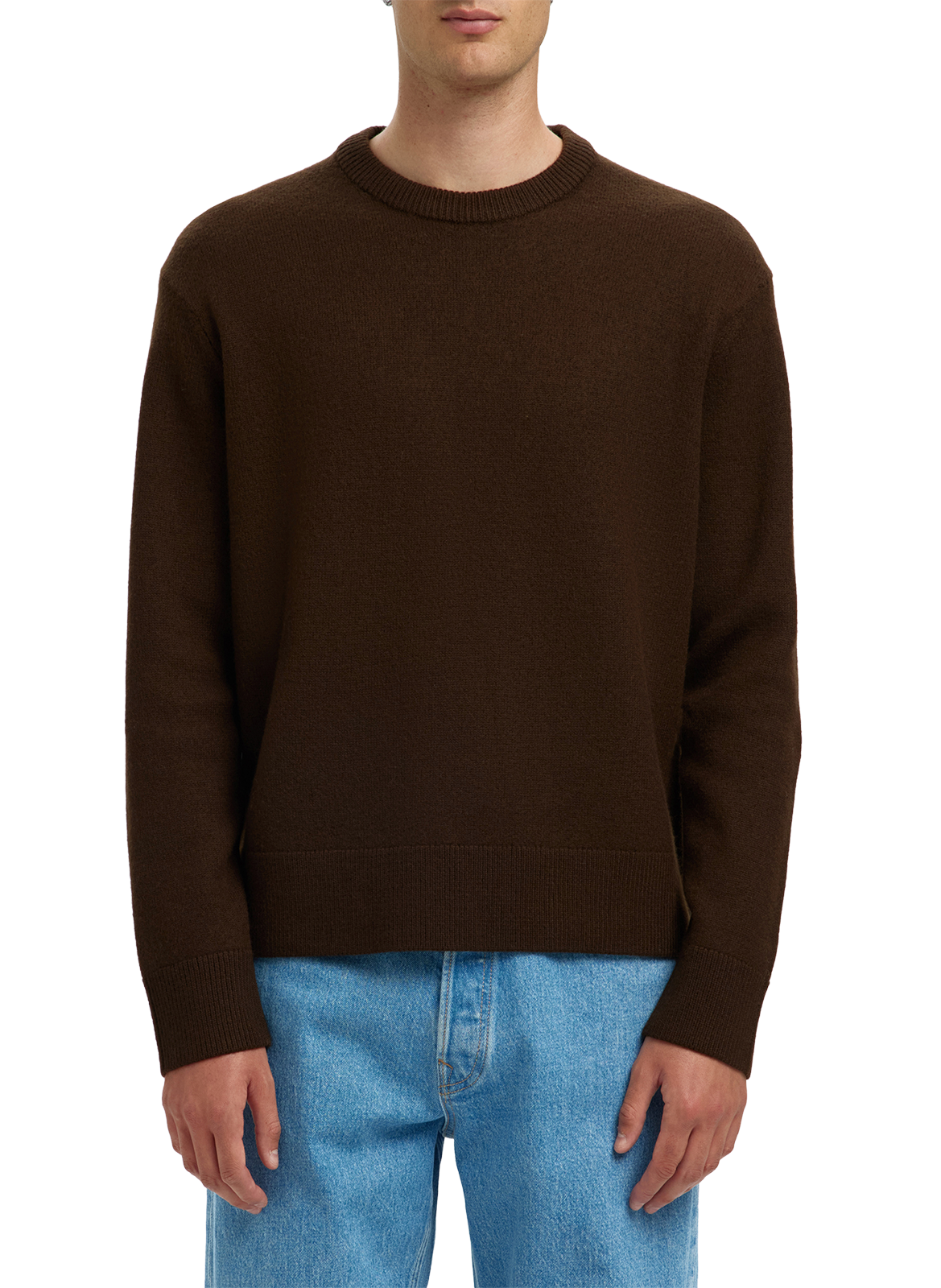 SELECTED Straight wool jumper Brown
