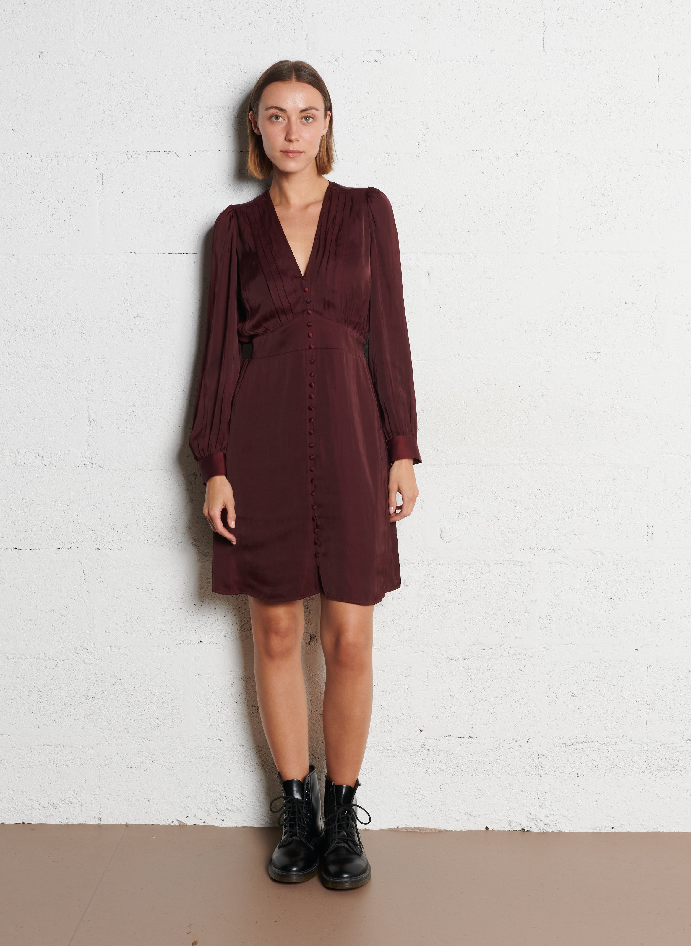 Robe midi plissée IKKS Violet