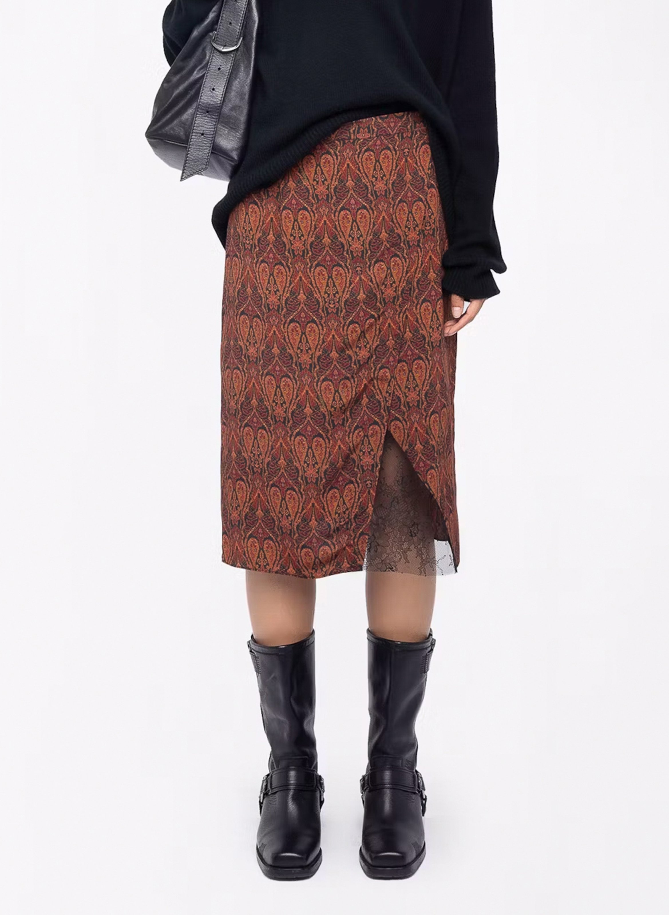 Jupe mid imprimée julen ZADIG&VOLTAIRE Noir