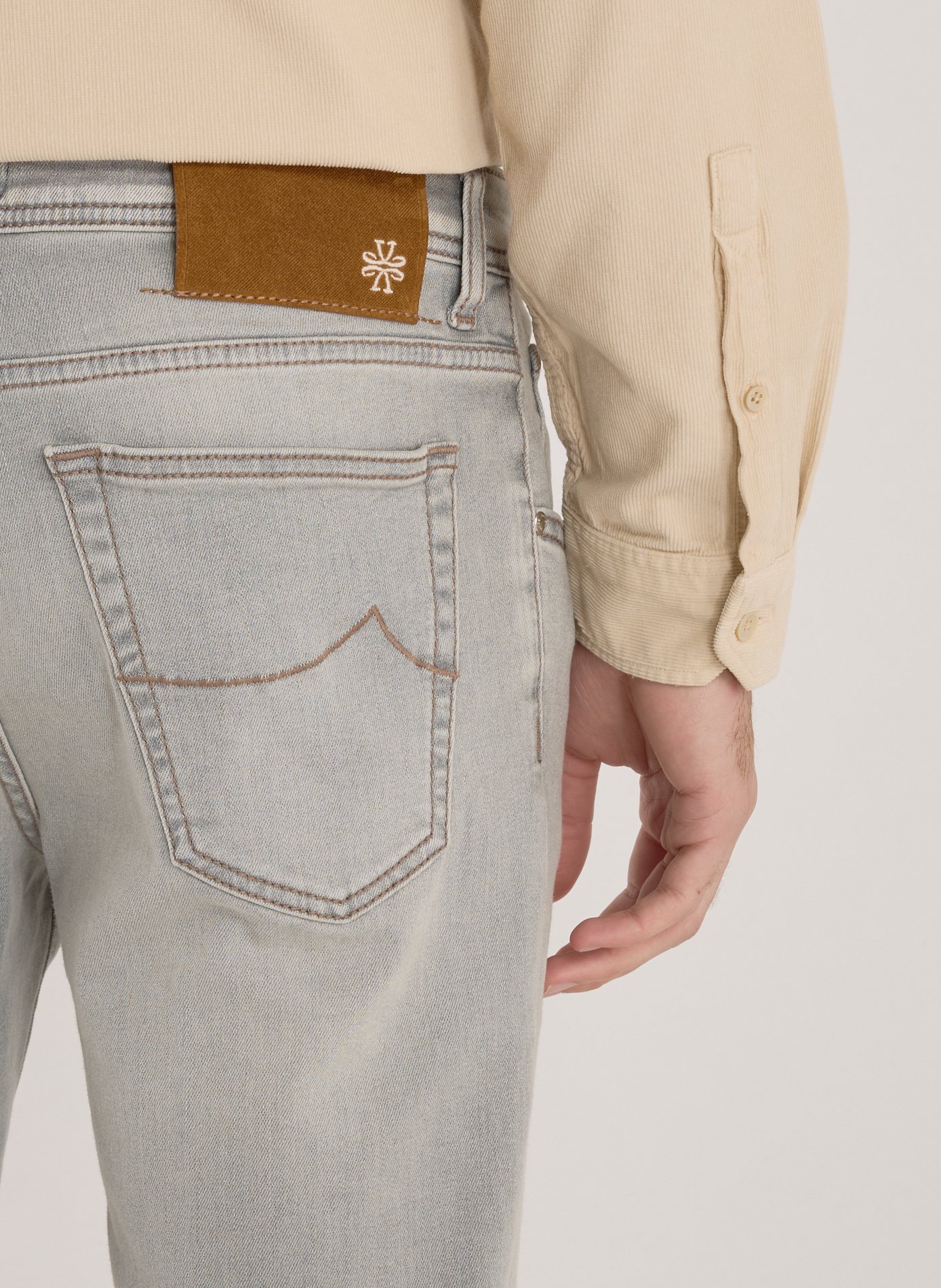 Cotton-blend slim-fit jeans JACOB COHEN Grey